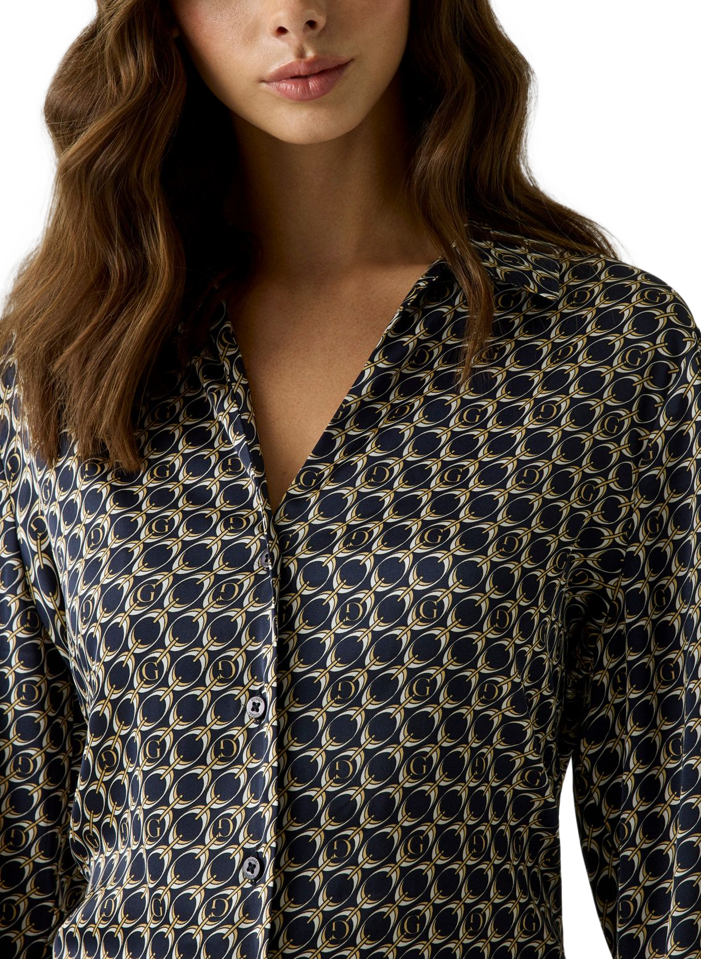 Printed straight blouse GUESS Beige