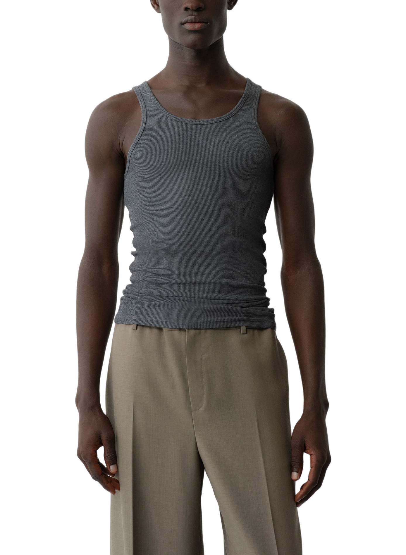 Ribbed cotton blend Tank top CALVIN KLEIN COLLECTION Grey