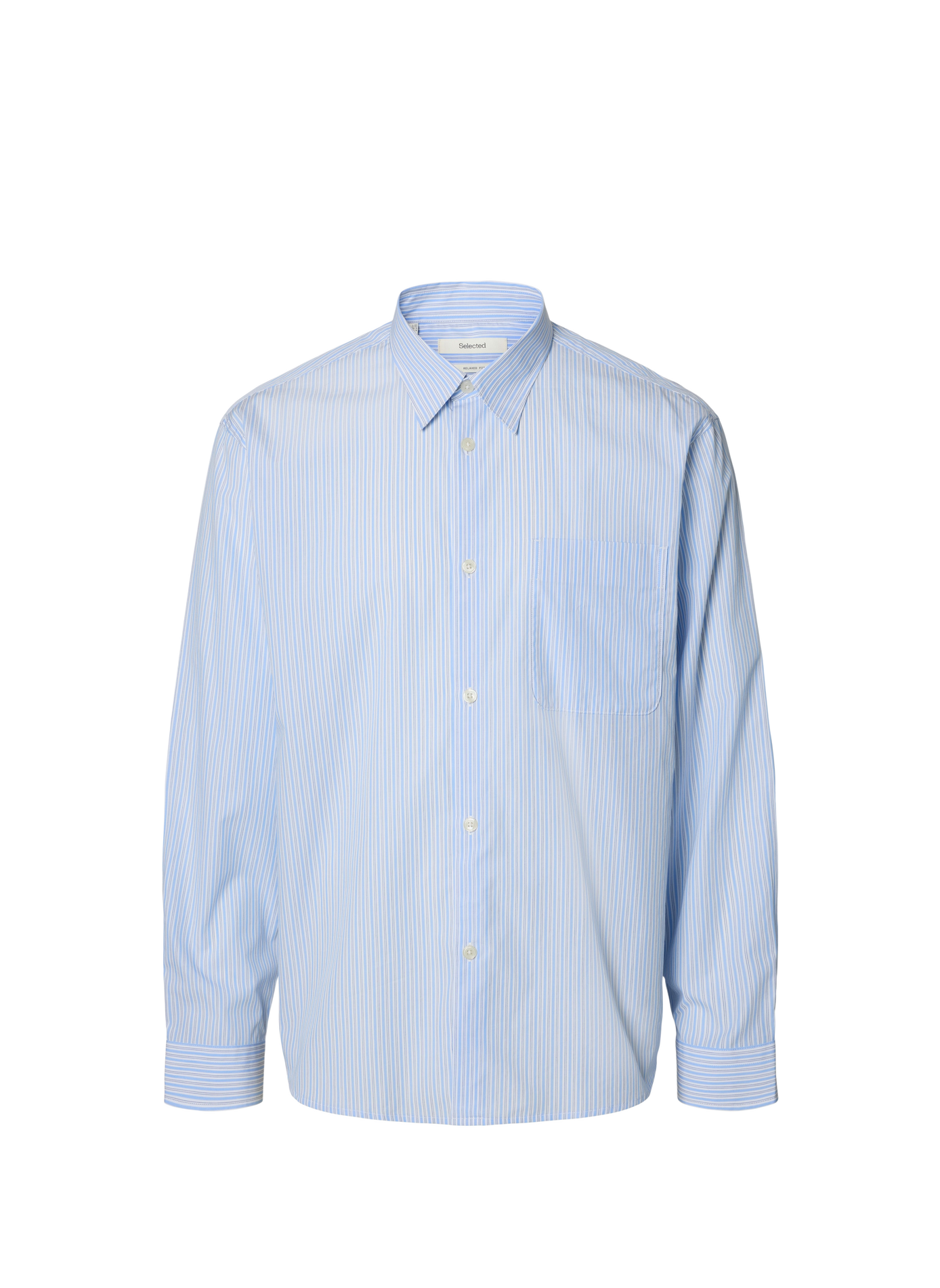 Chemise col classique en coton SELECTED Bleu