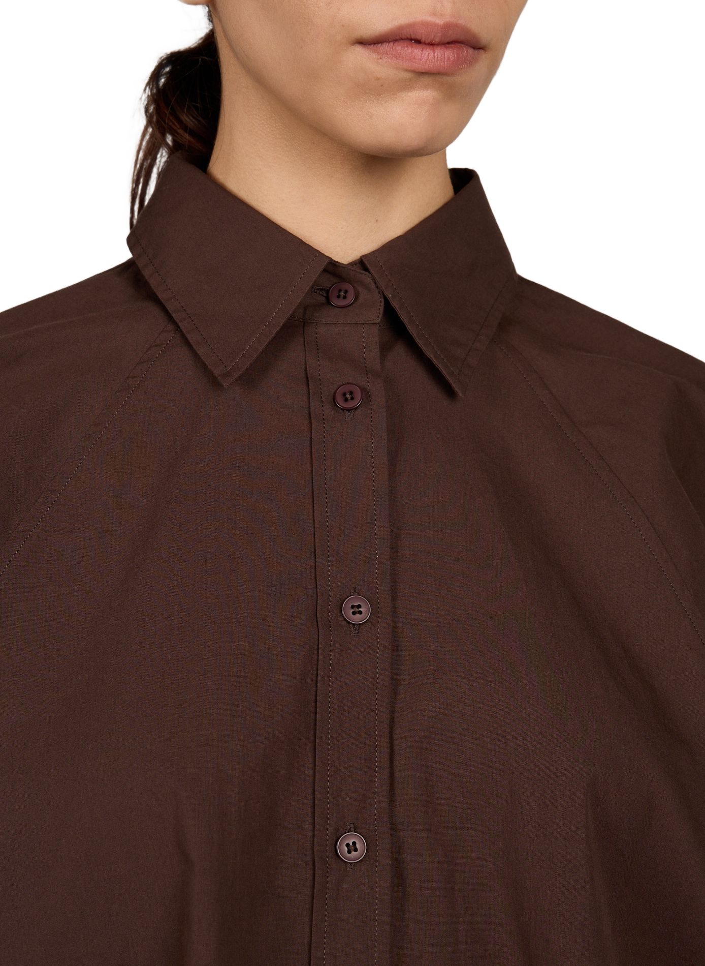 Chemise manches ballon en coton CLOSED Marron