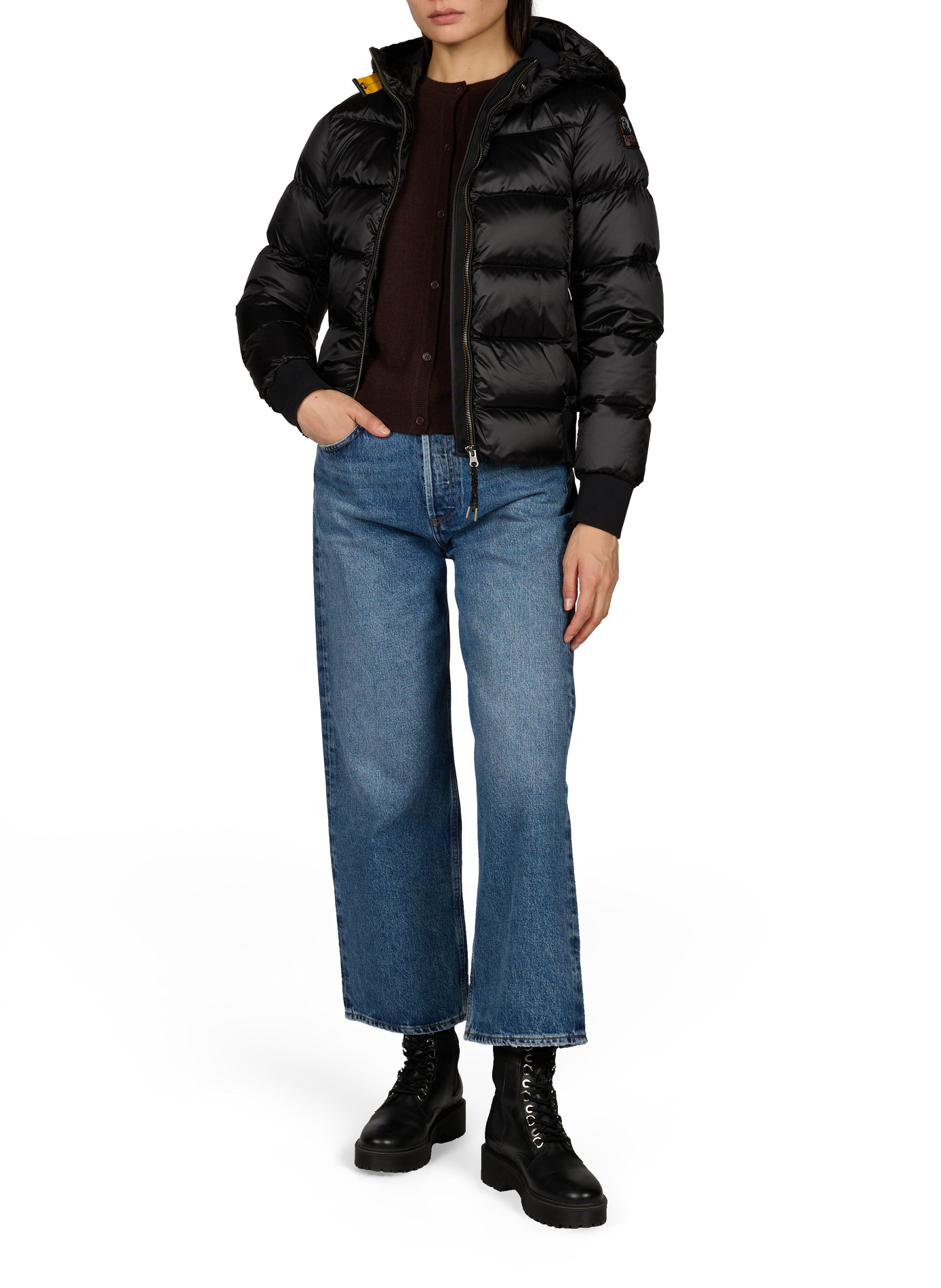 Oversized hooded puffer coat PARAJUMPERS Black