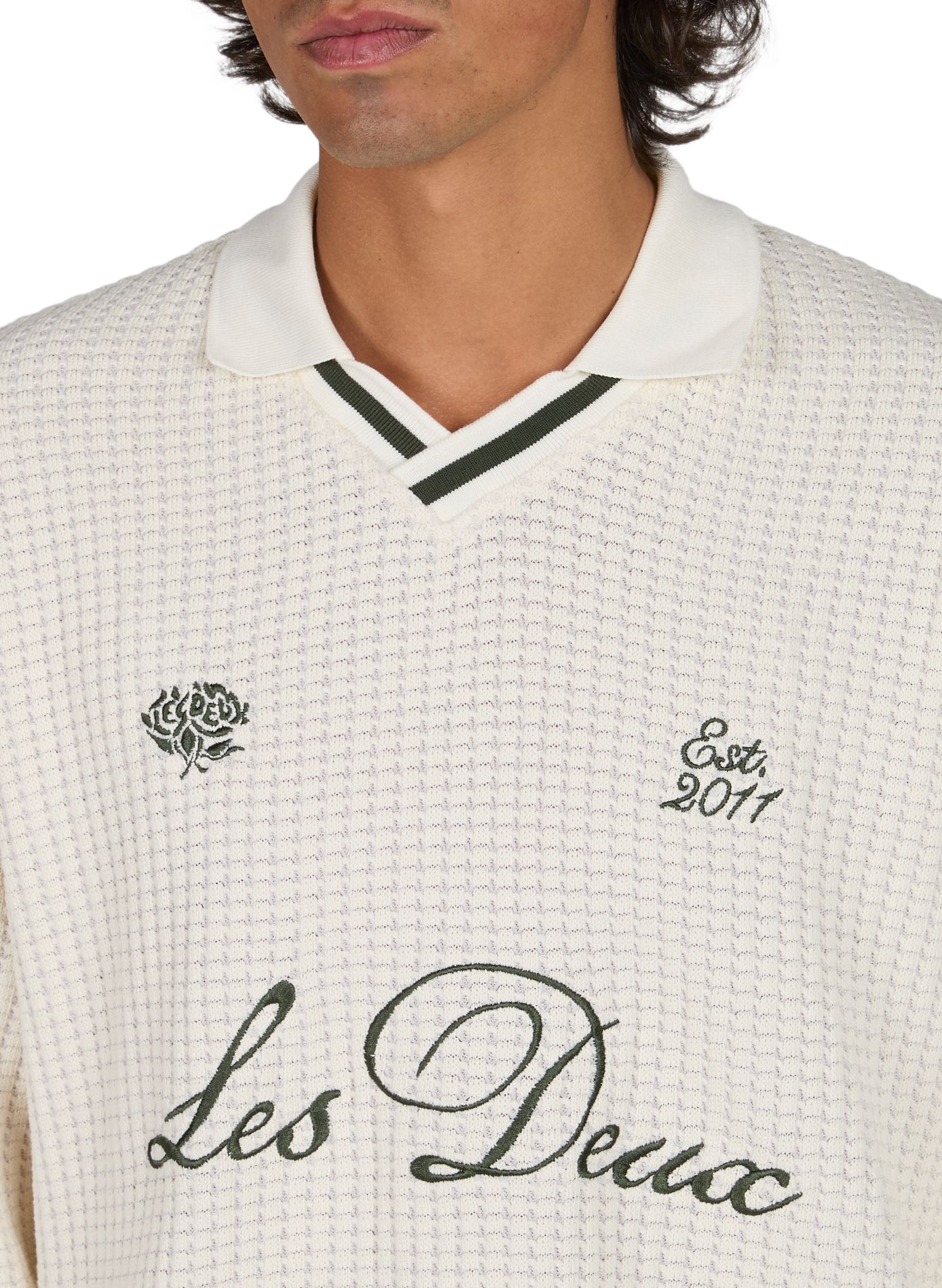 Kapuzenpullover mit gesticktem Logo aus Baumwollmischung LES DEUX Beige