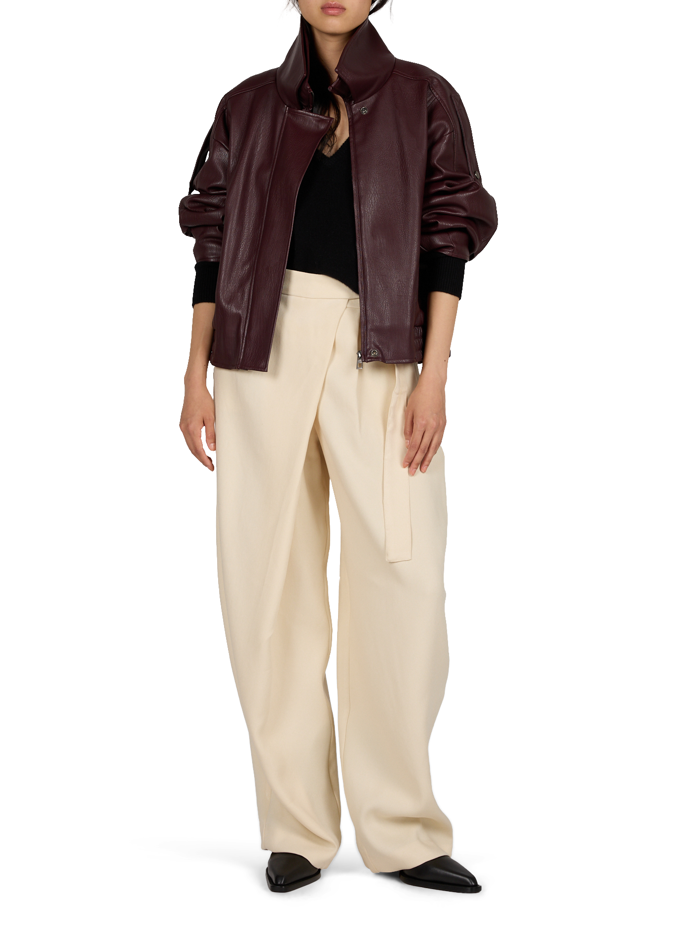 Einfarbige Jacke mit Stehkragen SUNCOO Violett