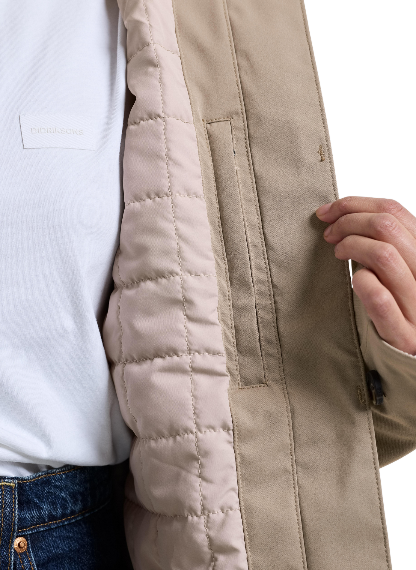 Lynn cropped jacket with ribbed collar DIDRIKSONS Beige