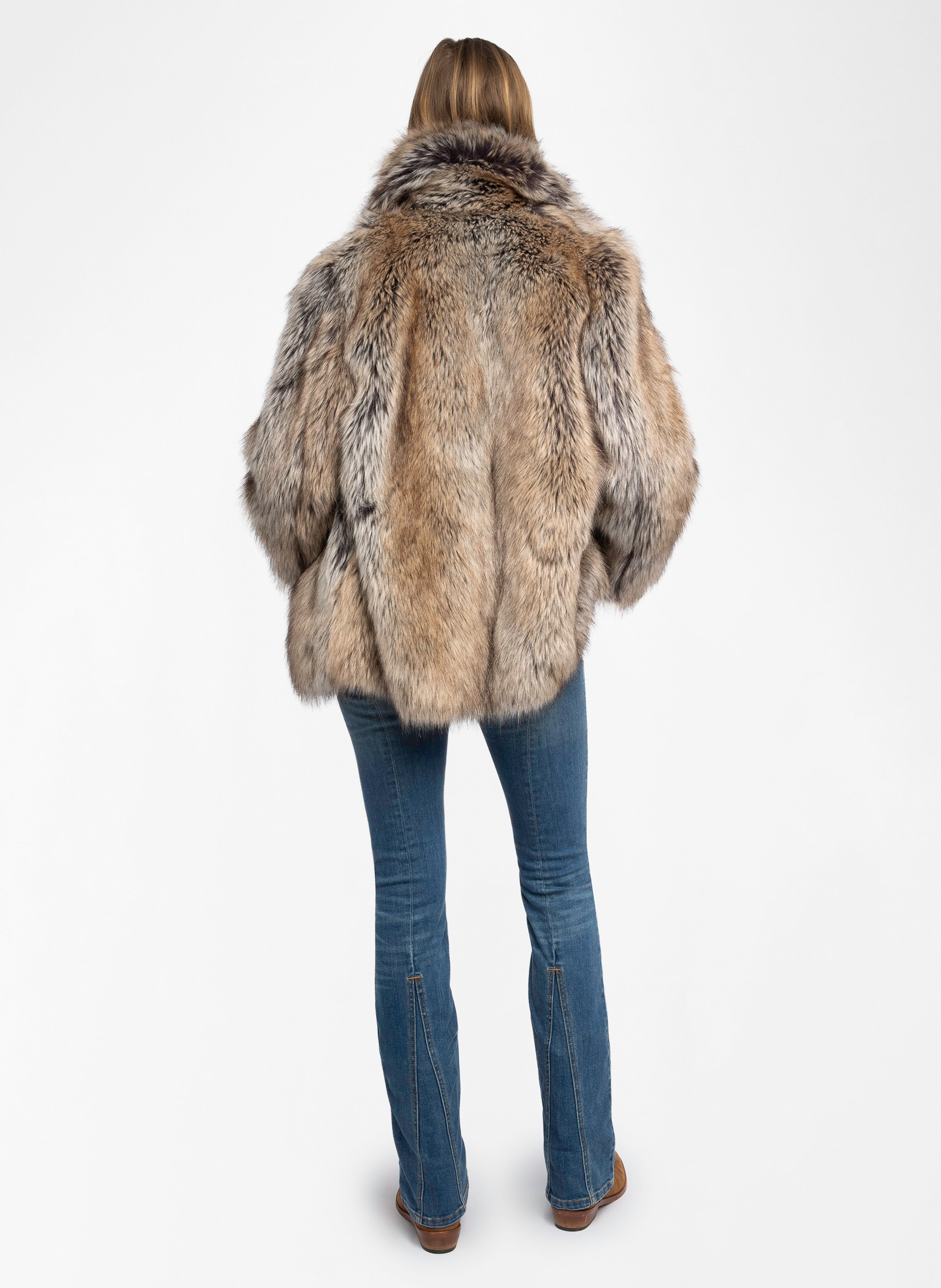 Korte jas met faux bont in dierenprint ZADIG&VOLTAIRE Beige