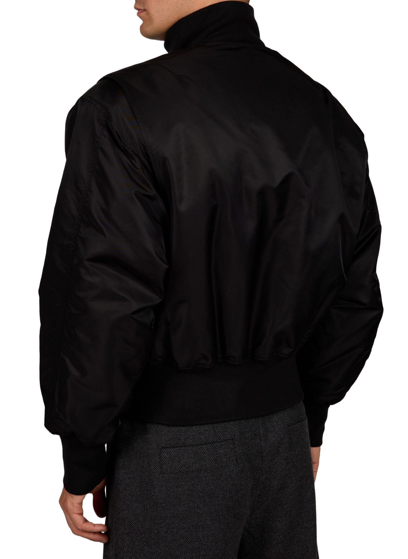 Straight-cut zip-up bomber jacket with stand-up collar ENTIRE STUDIOS Black