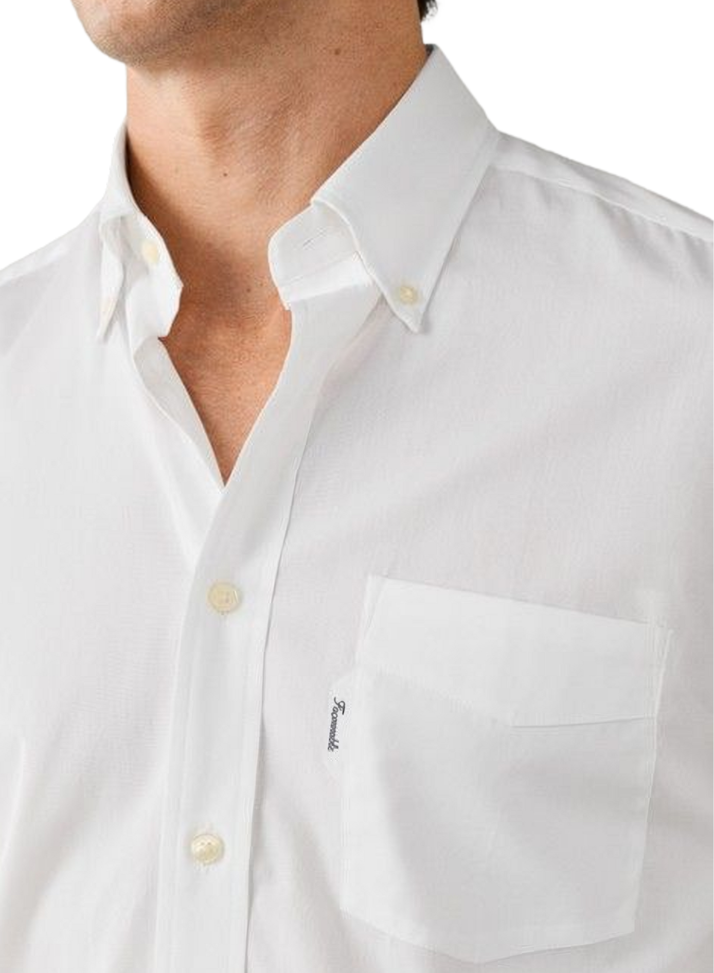Chemise col classique manches contrastantes en coton FACONNABLE White