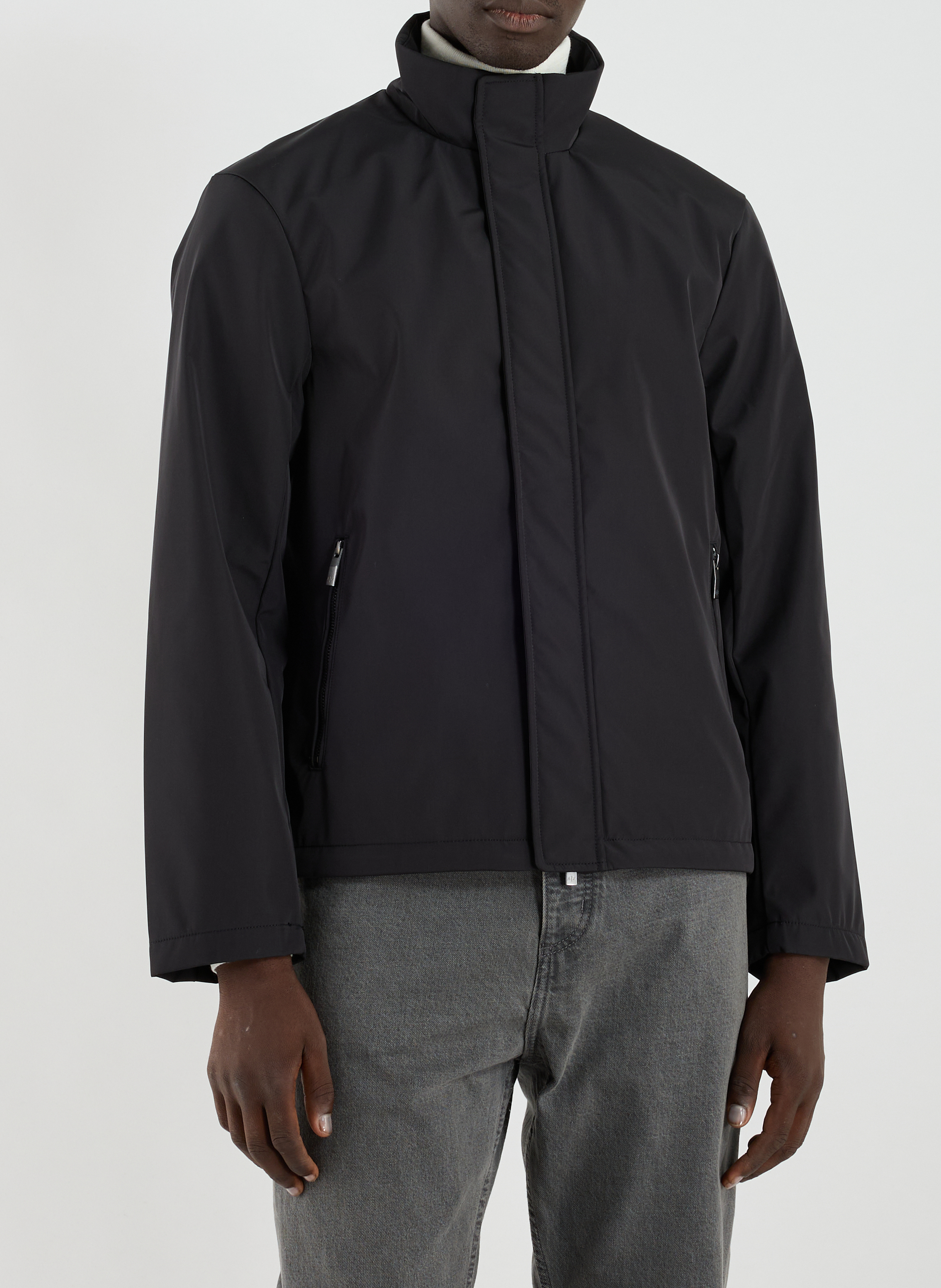 Straight jacket with high collar ARMANI EXCHANGE Black