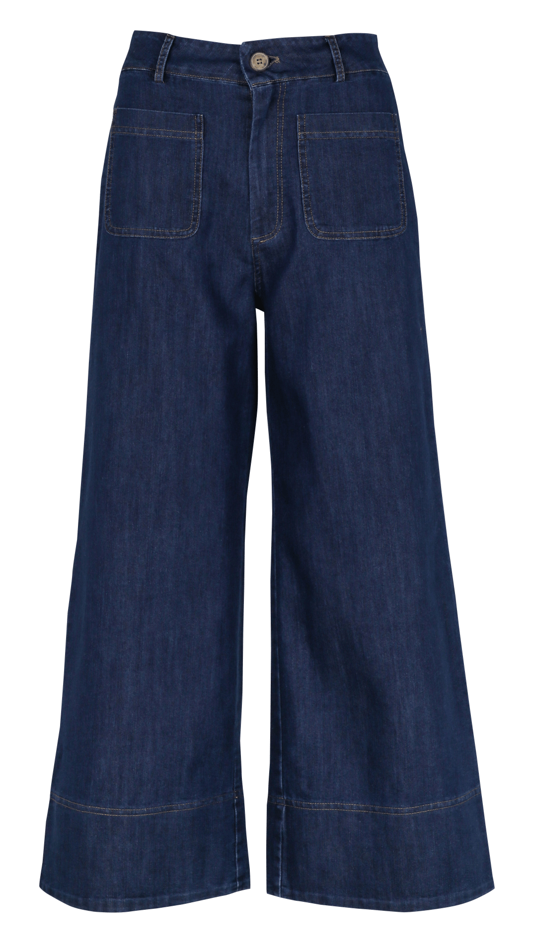 Wijde broek van gemengd katoen LA FEE MARABOUTEE Blauw
