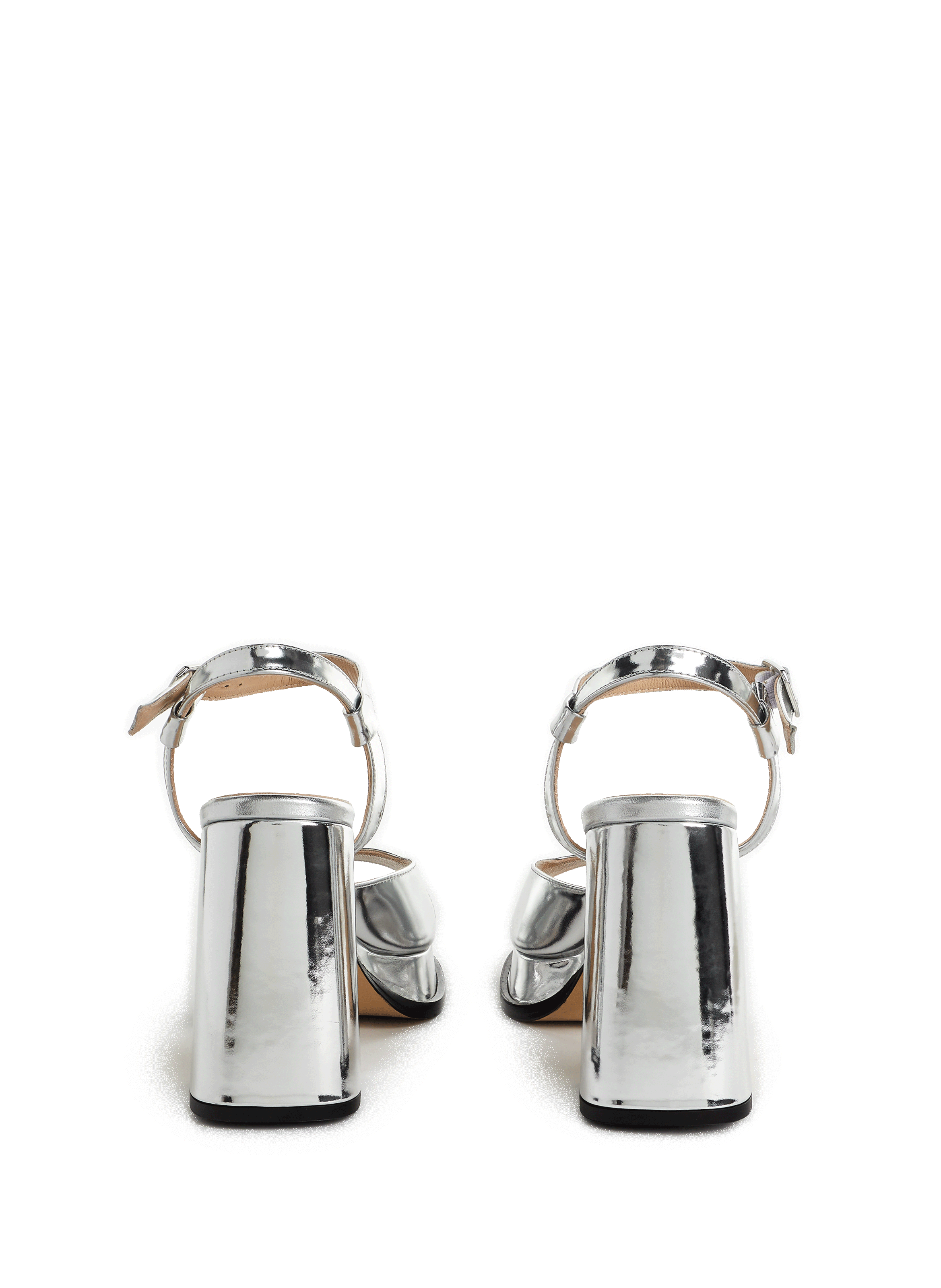 Sandales Gracia Mirror en cuir métallisé SOULIERS MARTINEZ Argent