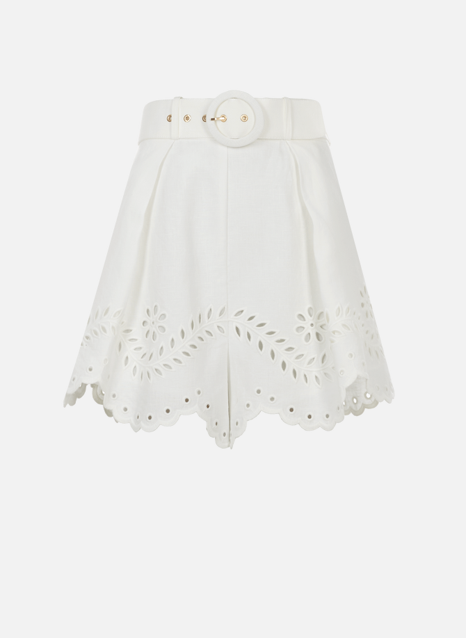 Linen skirt with embroidery ZIMMERMANN