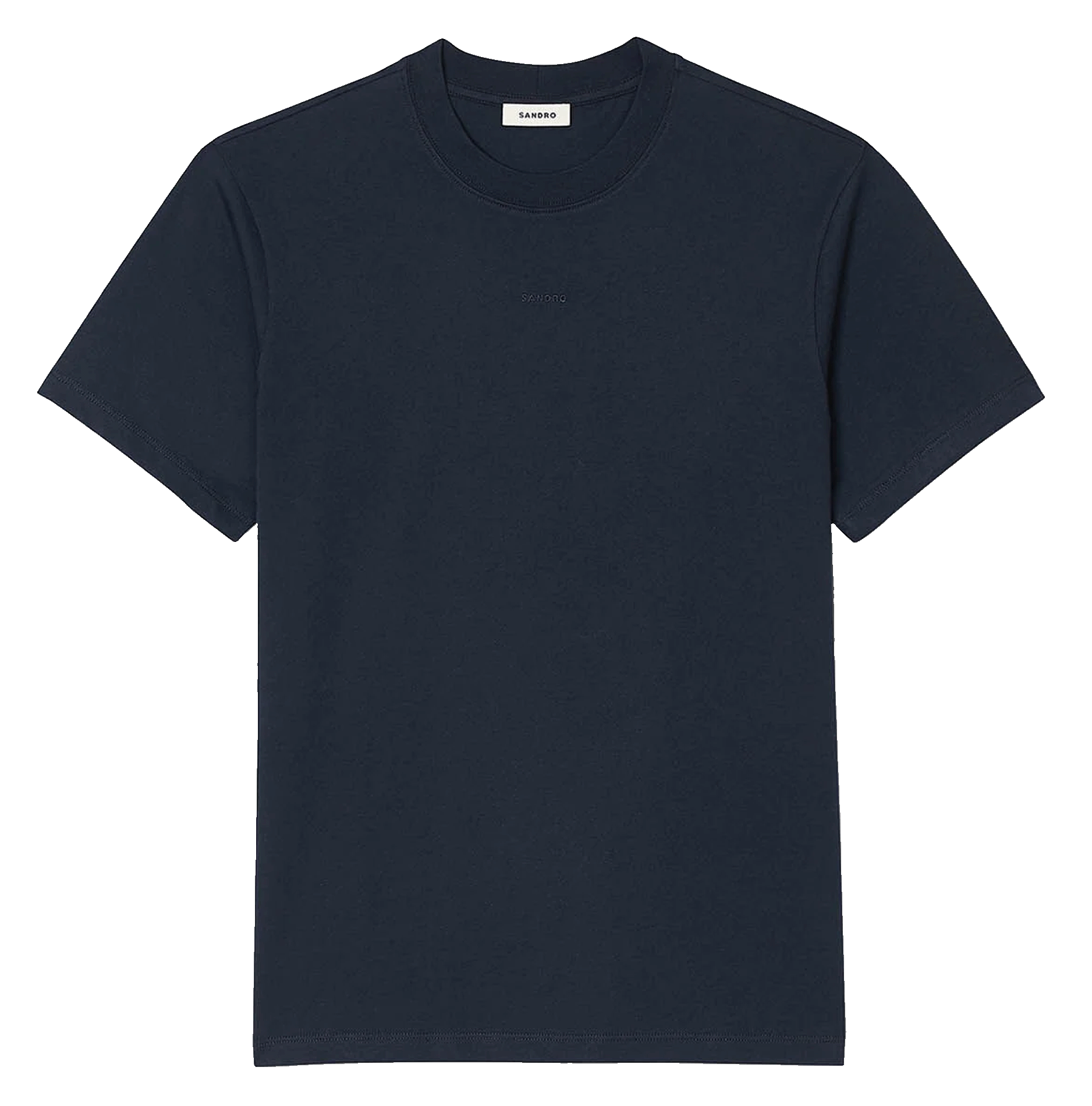 Tee-shirt droit col rond en coton SANDRO Bleu
