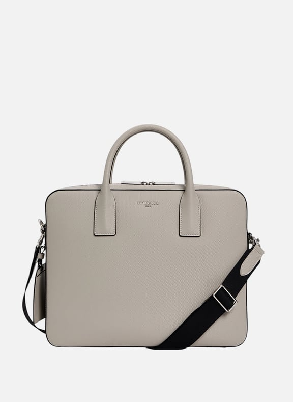 Porte document slim 14 emile en cuir signature t Gris by LE TANNEUR LE TANNEUR Porte document slim 14 emile en cuir signature t Gris