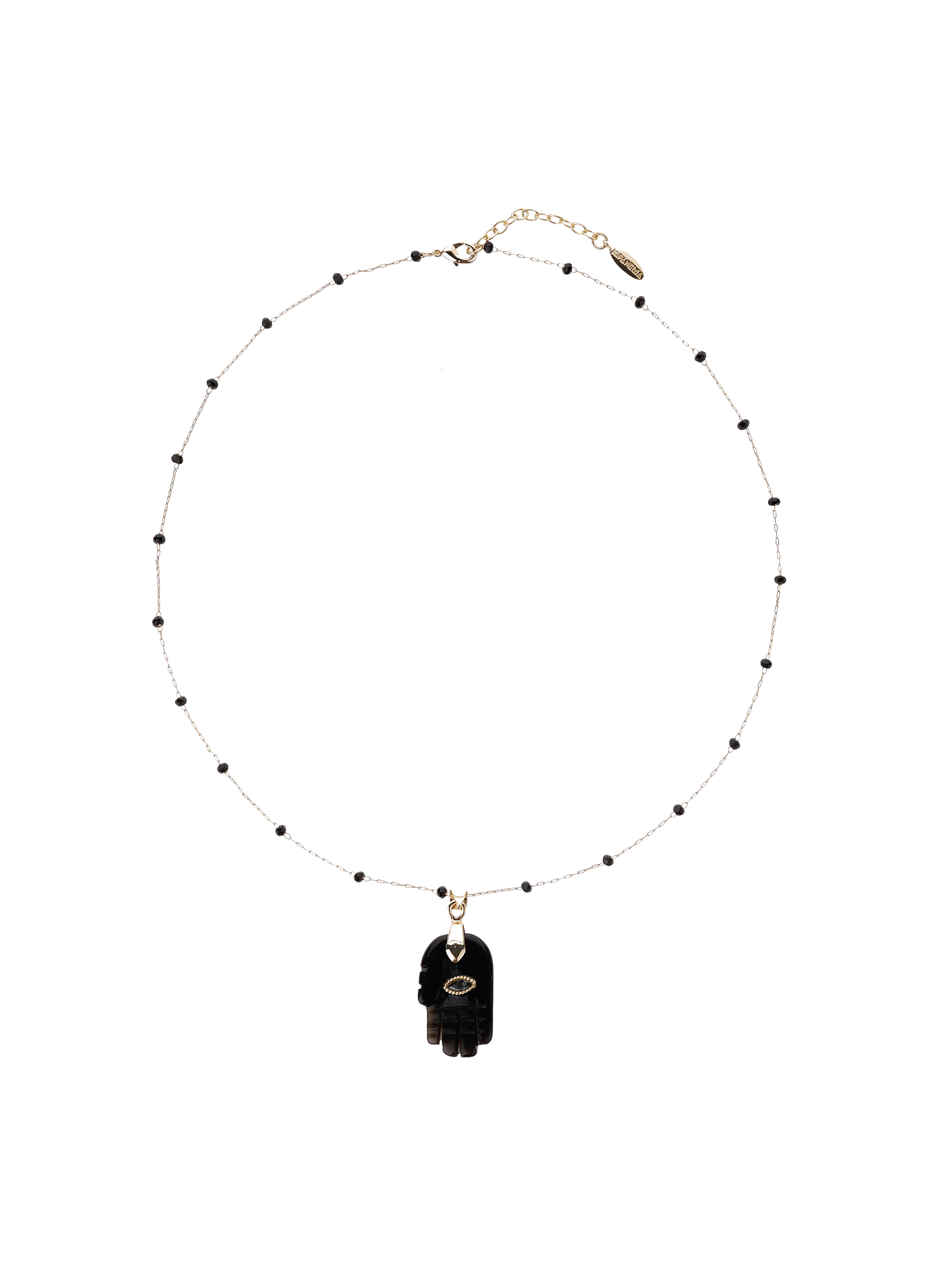 HIPANEMA Collier chaîne avec perles et pendentif kika Noir