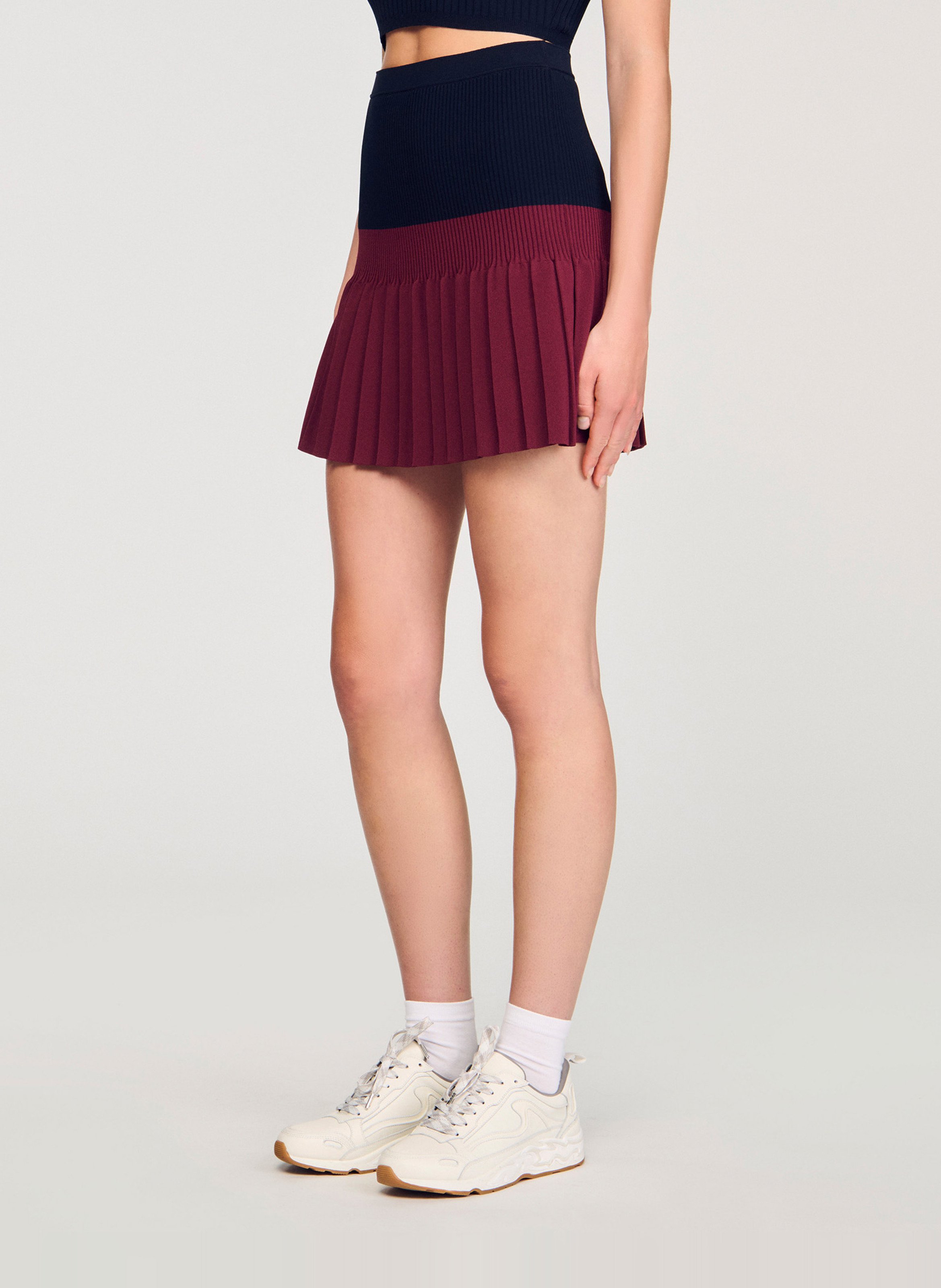 Jupe courte évasée SANDRO Bleu