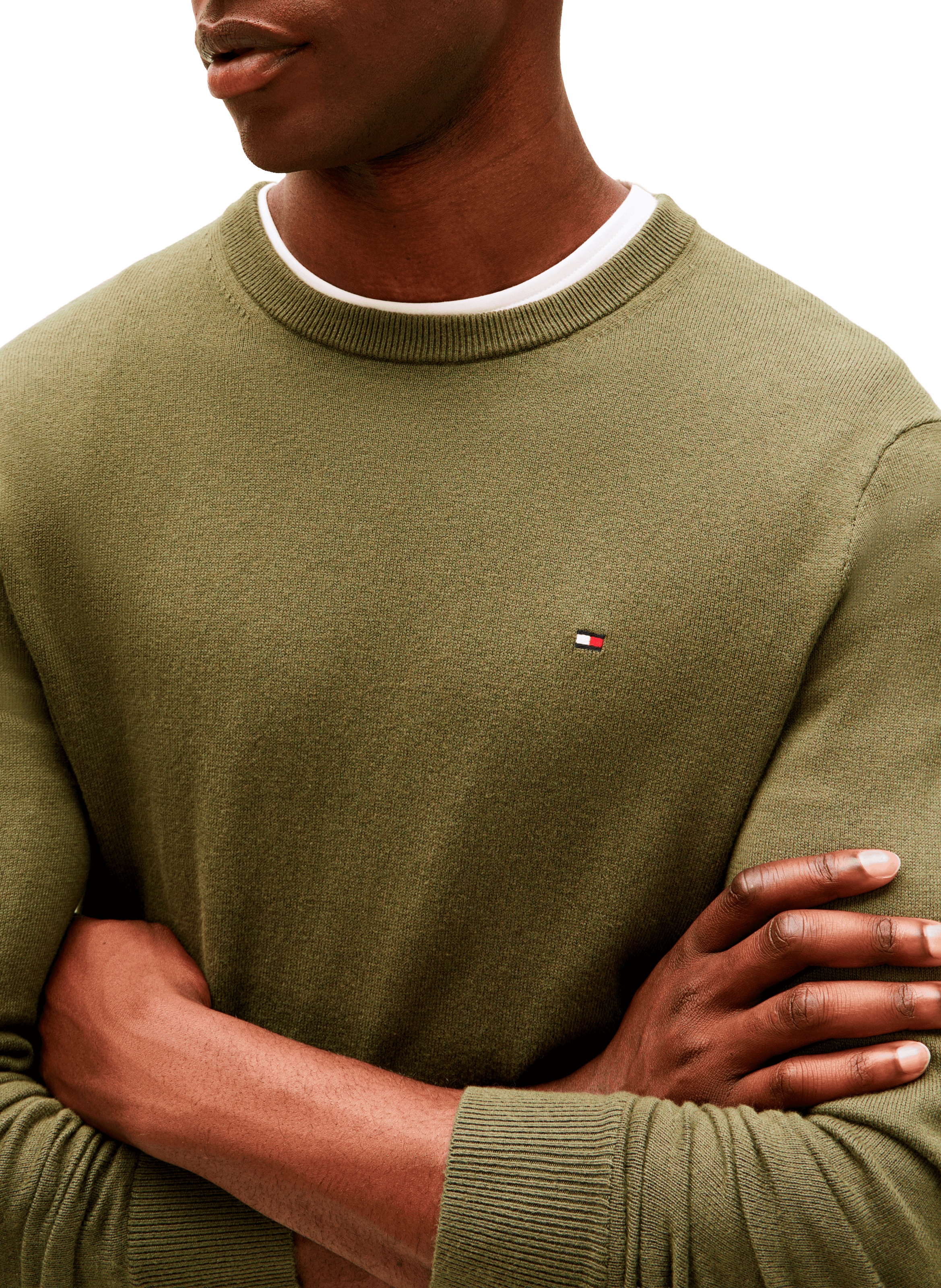 Cotton cable knit jumper TOMMY HILFIGER Green