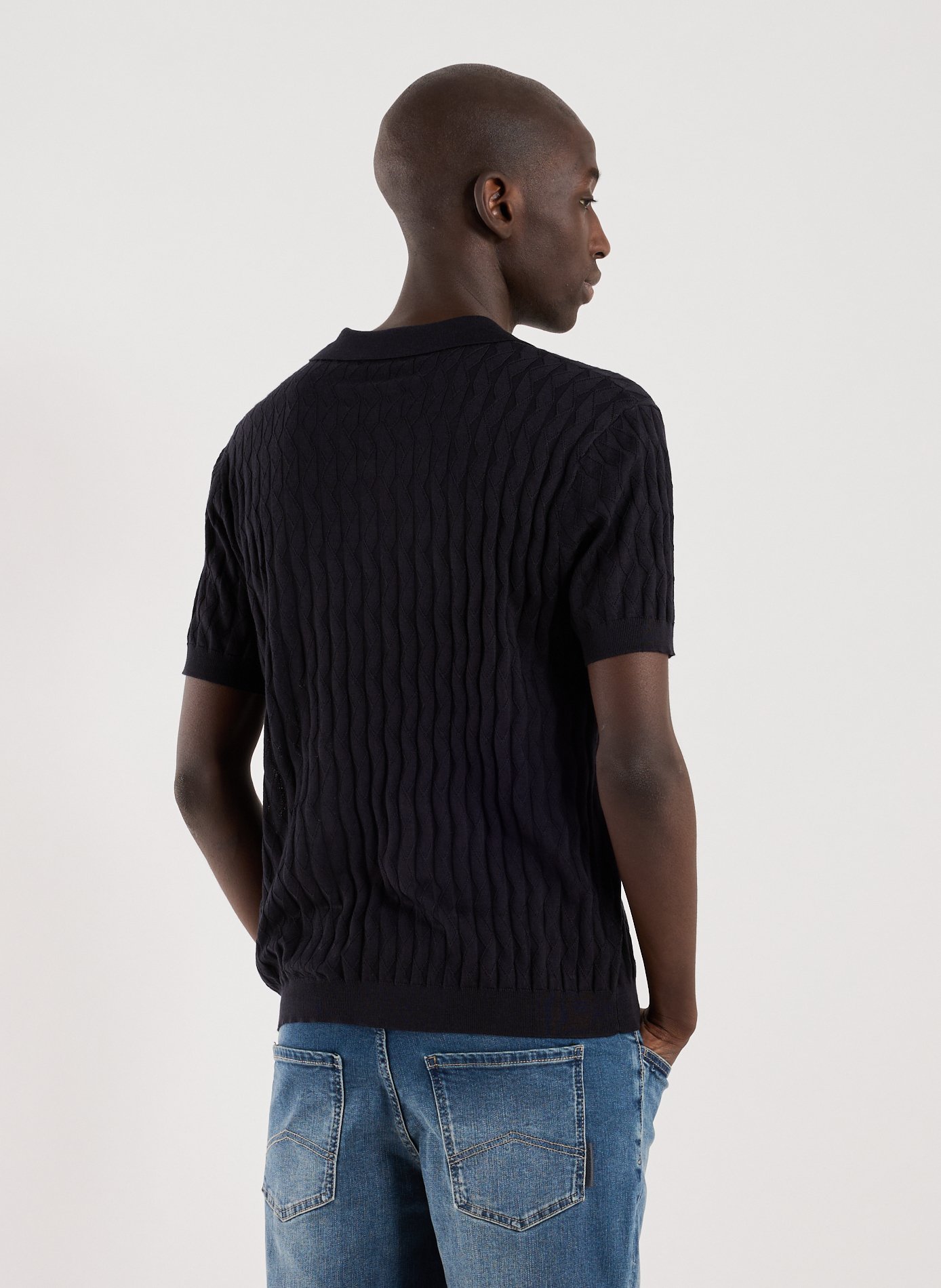 Knitted polo shirt EMPORIO ARMANI Blue