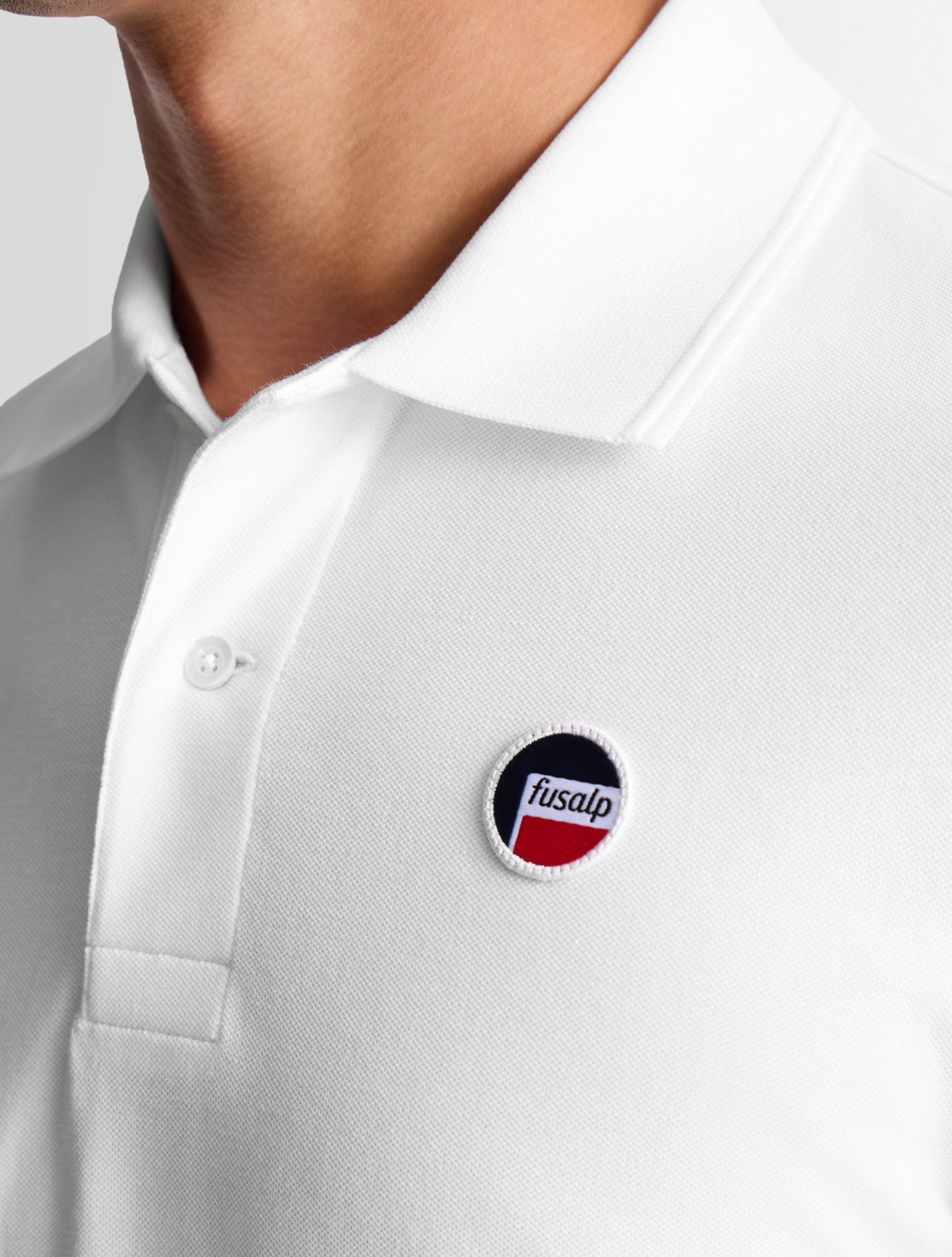 Polo manches courtes elbin col polo coupe ajustée FUSALP Blanc