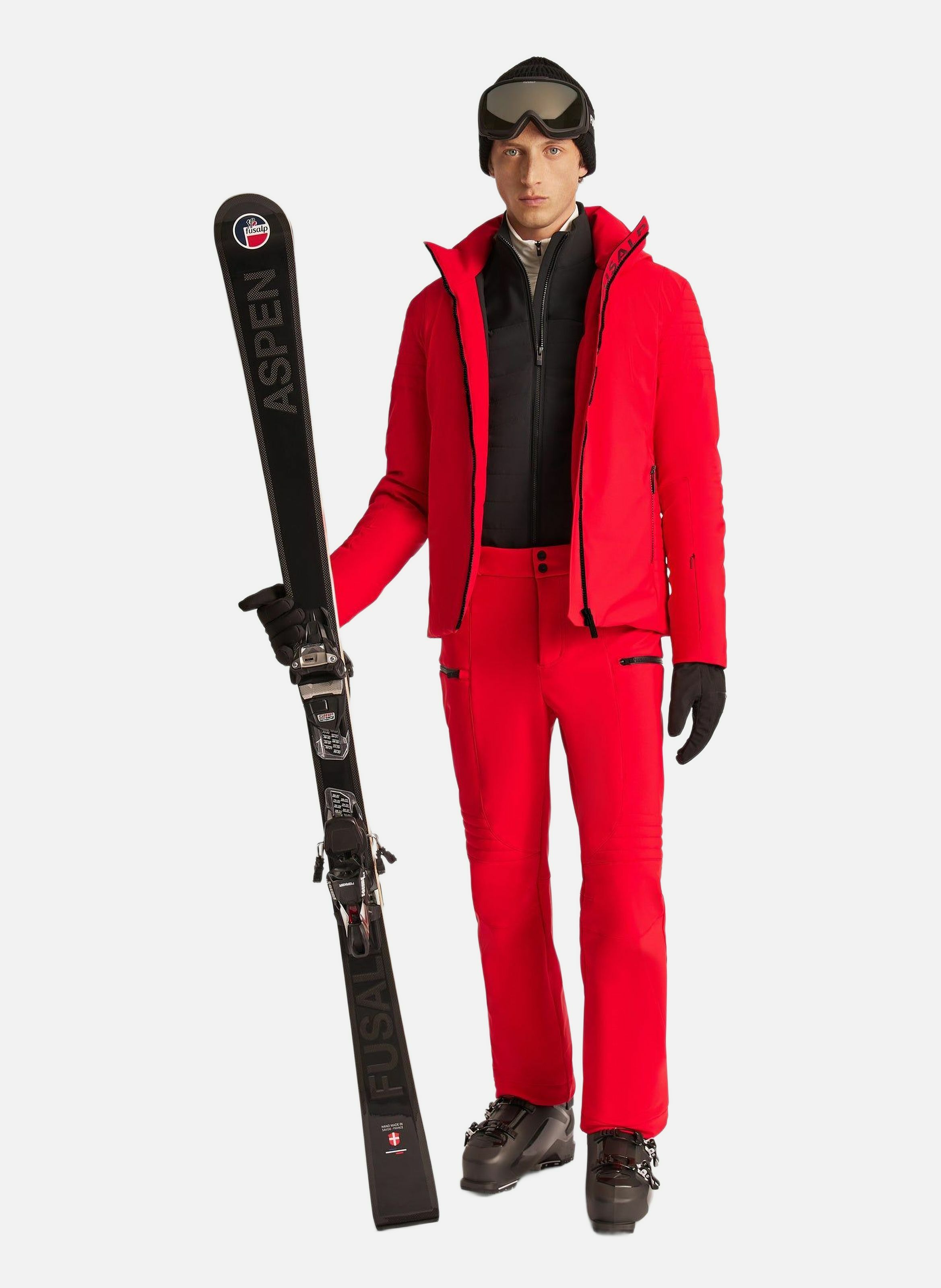 Veste de ski power col montant coupe regular FUSALP Rouge