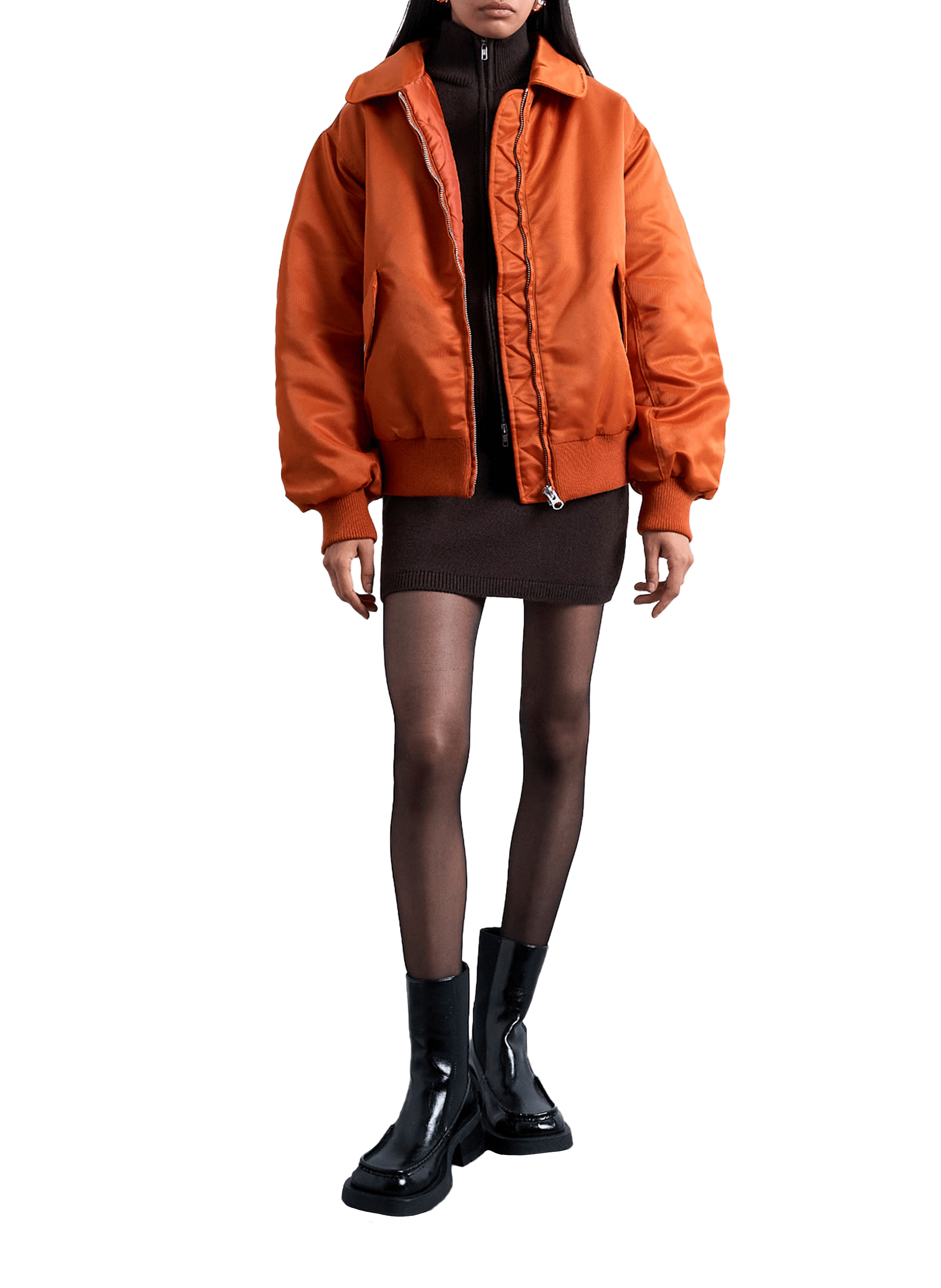 Veste courte matelassée TOPSHOP Orange