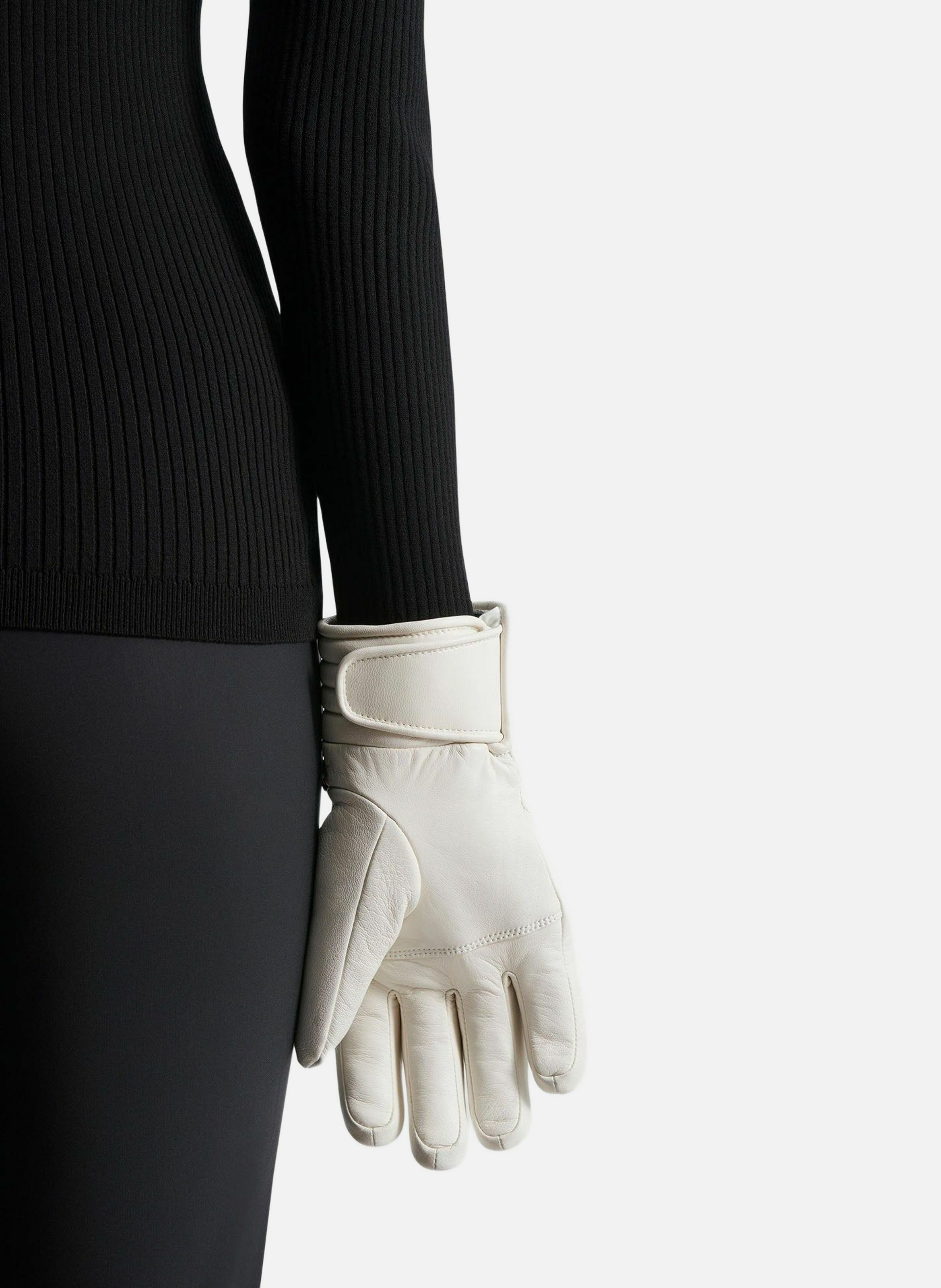 Gants de ski athena glove cuir de chevre FUSALP Blanc