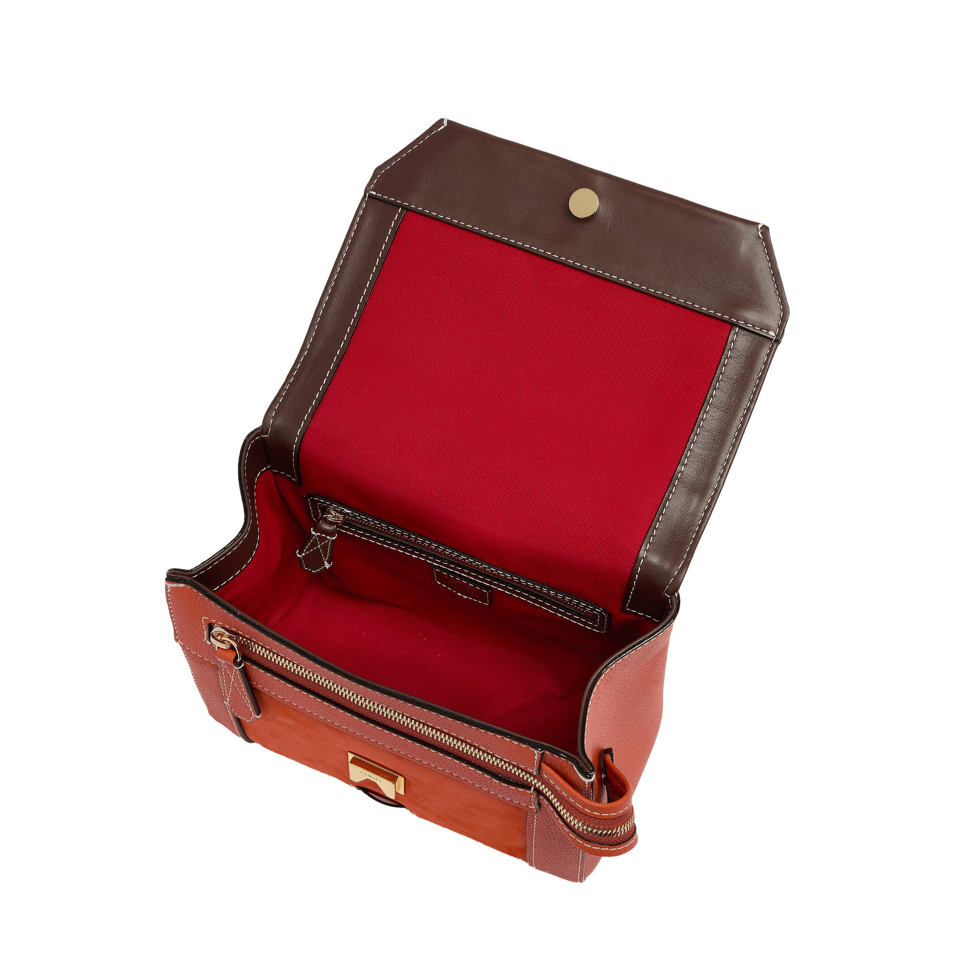 Sac rabat m ninon de lancel en cuir LANCEL Orange