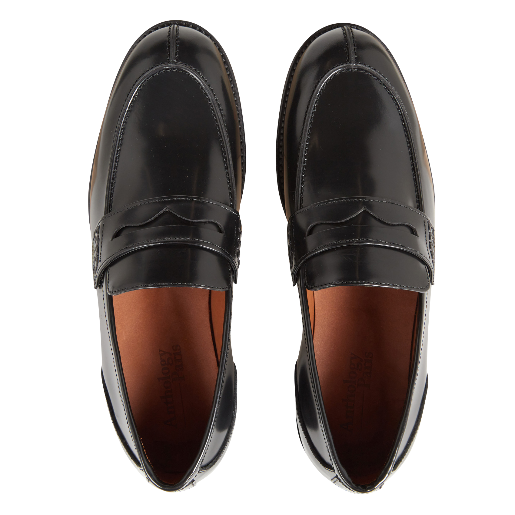 Mocassins en cuir lisse ANTHOLOGY Noir