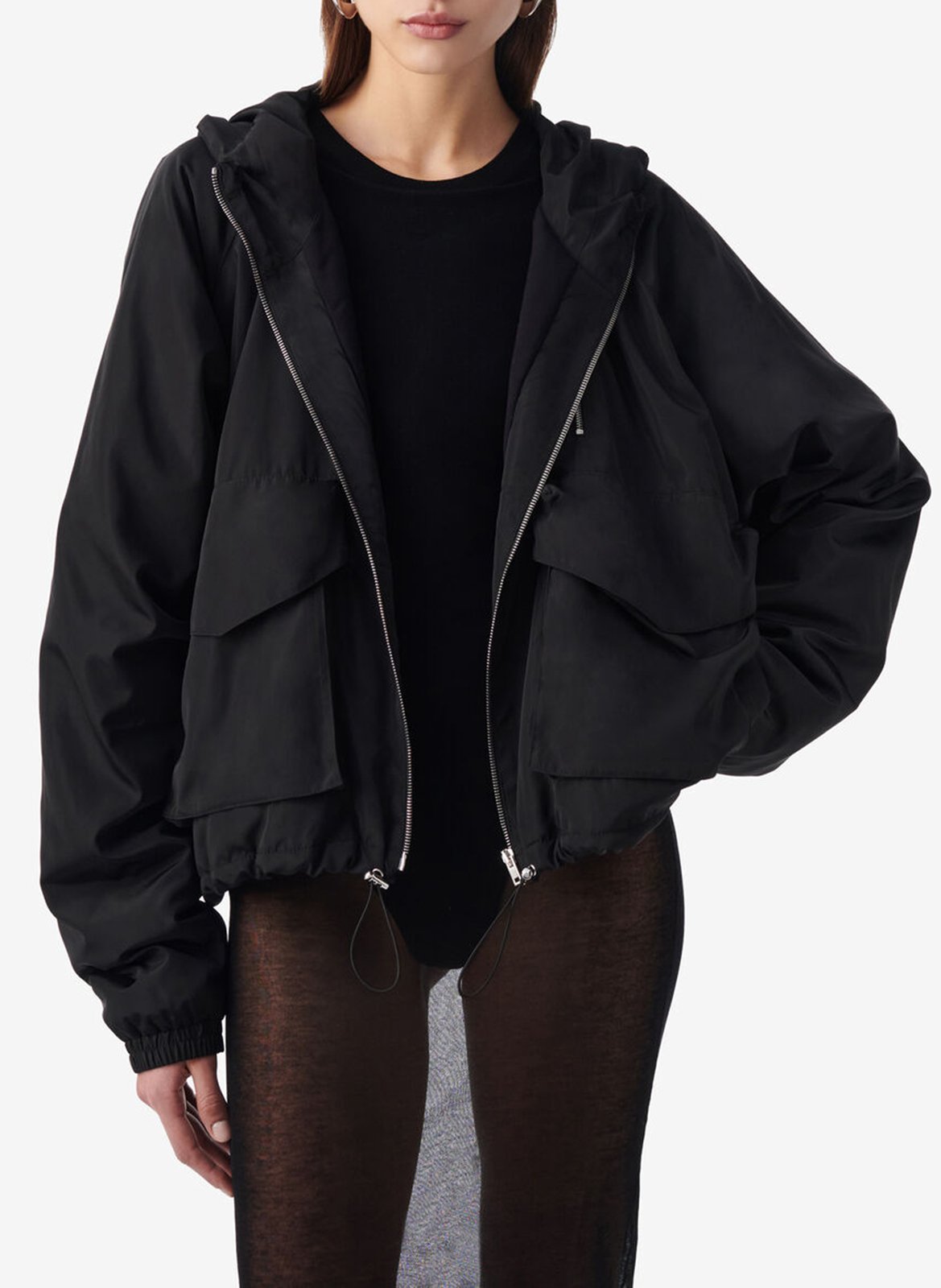 Coupe-vent droit à capuche gony IRO Noir