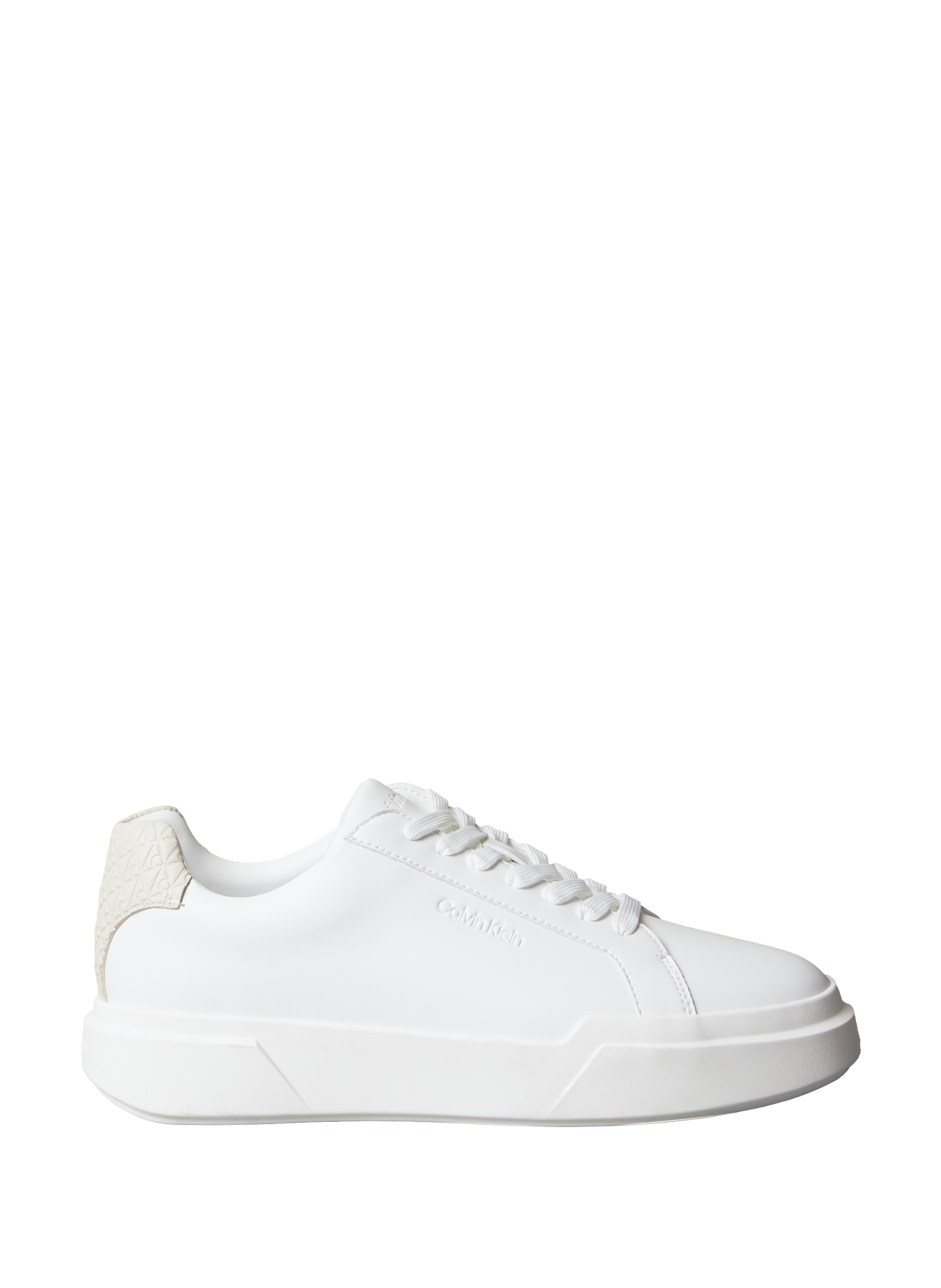 Baskets basses en cuir lisse CALVIN KLEIN Blanc
