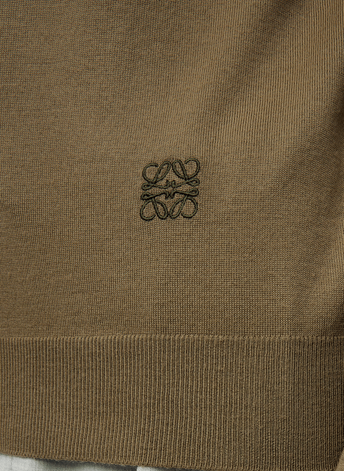 Straight wool sweater with delicate embroidery LOEWE Green