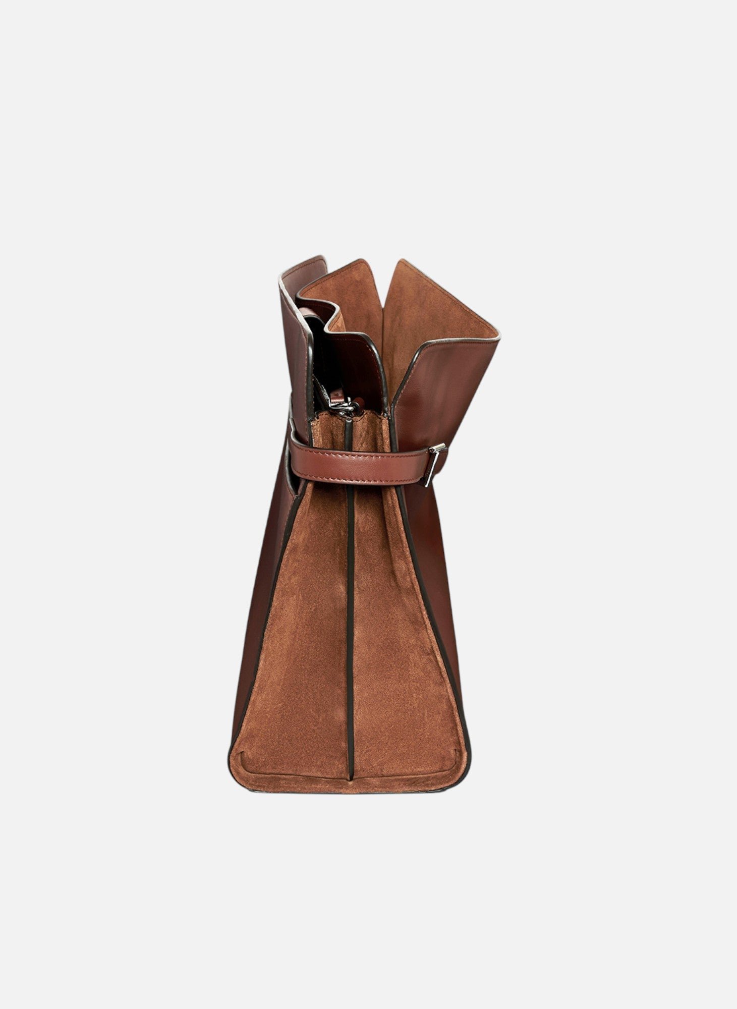 Sac porté épaule modèle maxi emie en cuir lisse et nubuck LE TANNEUR Marron