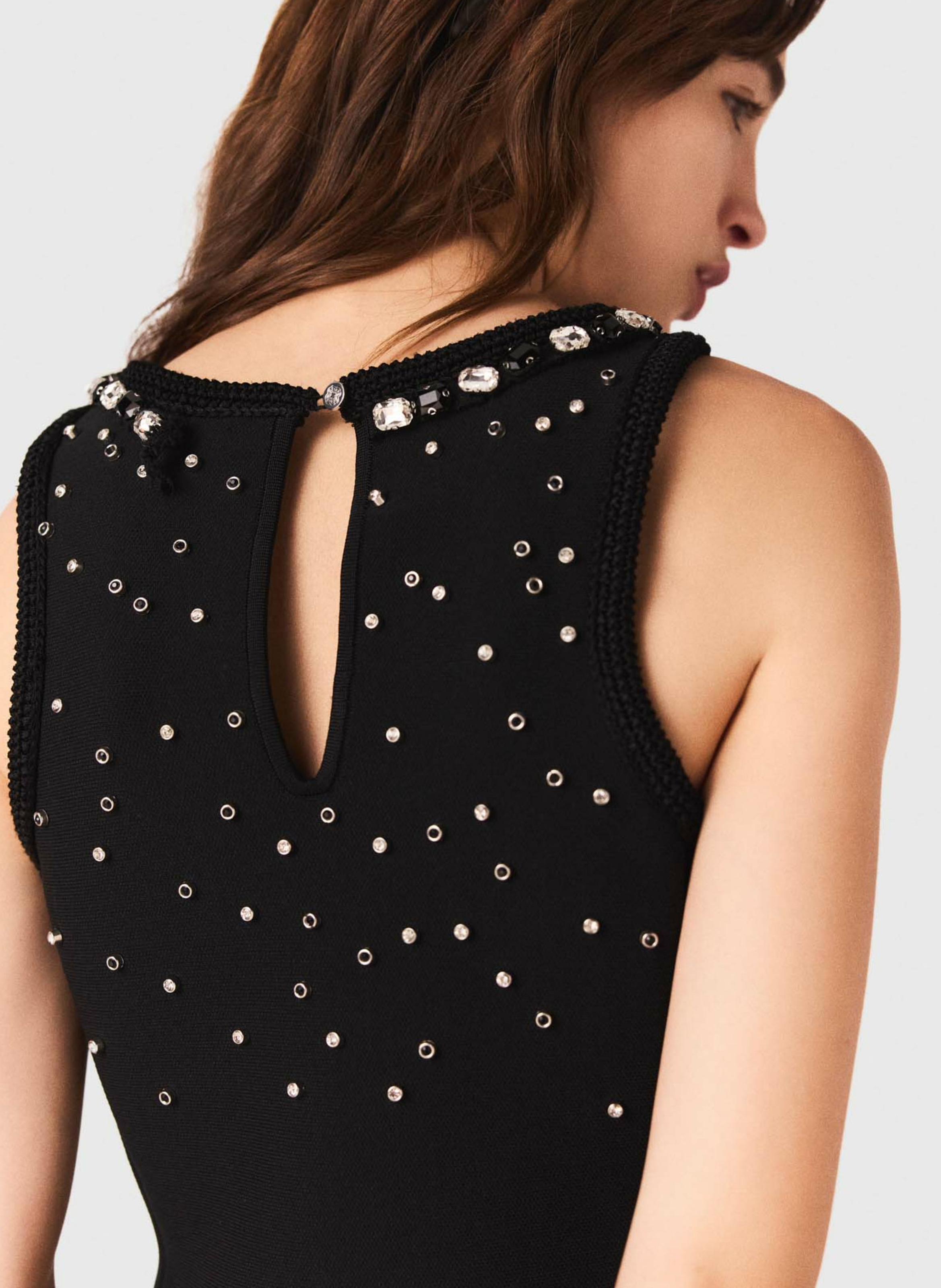 Robe courte col rond MAJE Noir