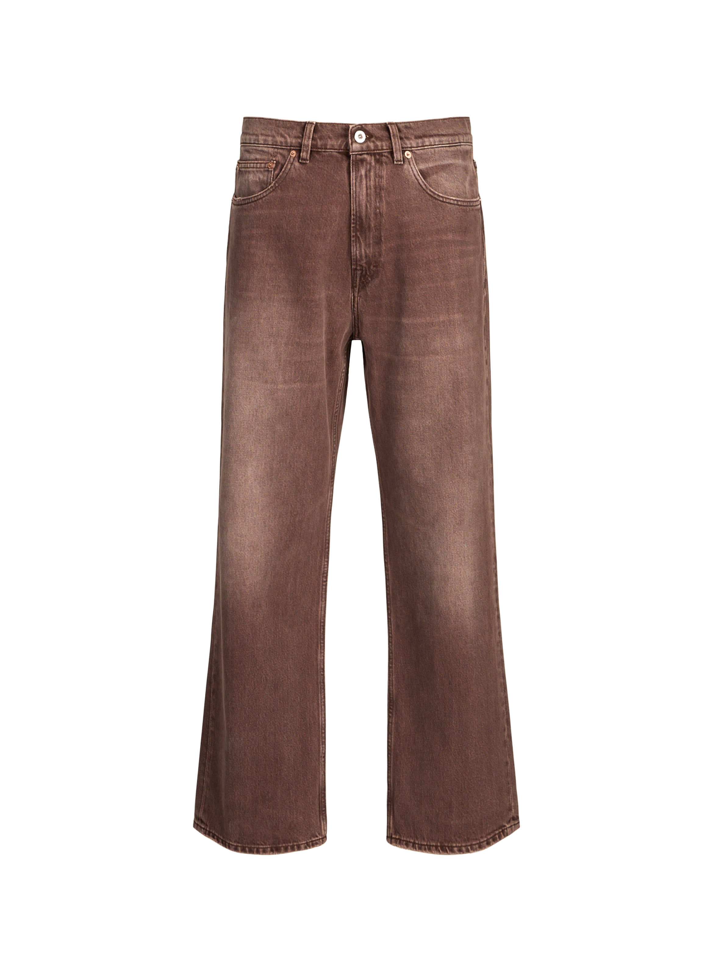 Wide Leg Washed Cotton Jeans OUR LEGACY Brown