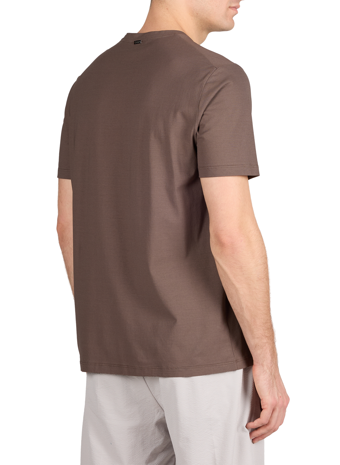 Straight round neck T-shirt HERNO Brown