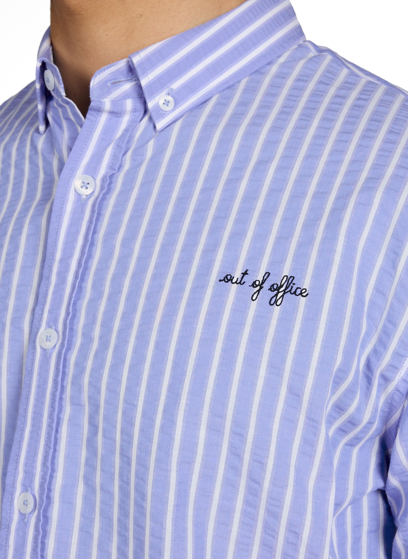 Chemise à rayures en coton MAISON LABICHE Bleu