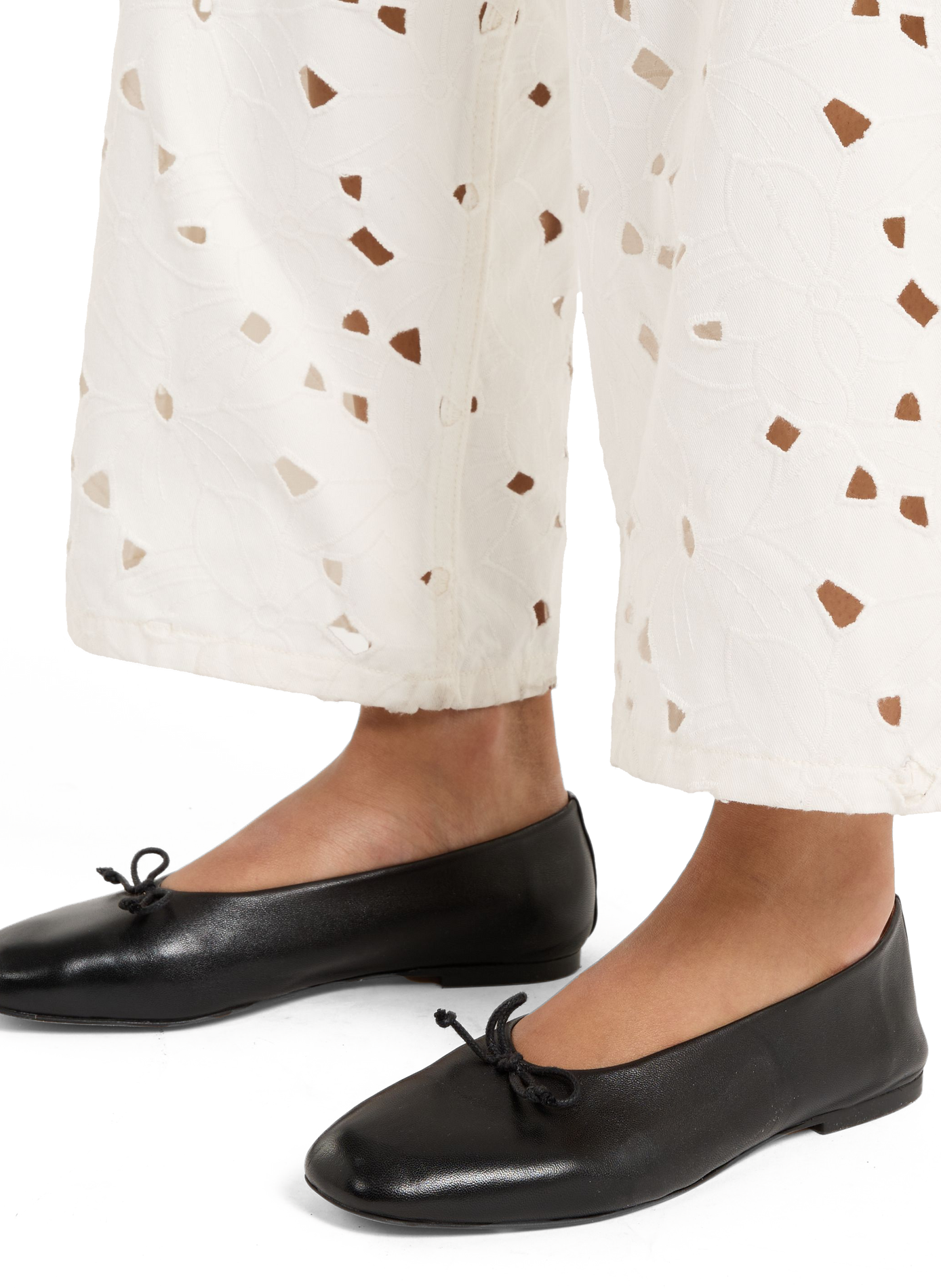 Fierce leather ballerina flats SAISON 1865 Black