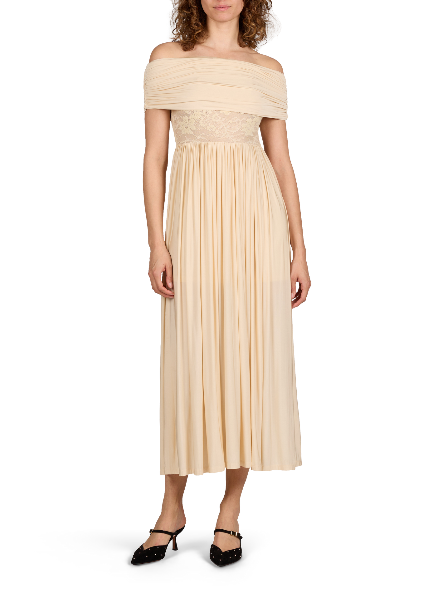 Midi dress with lace panel ZIMMERMANN White