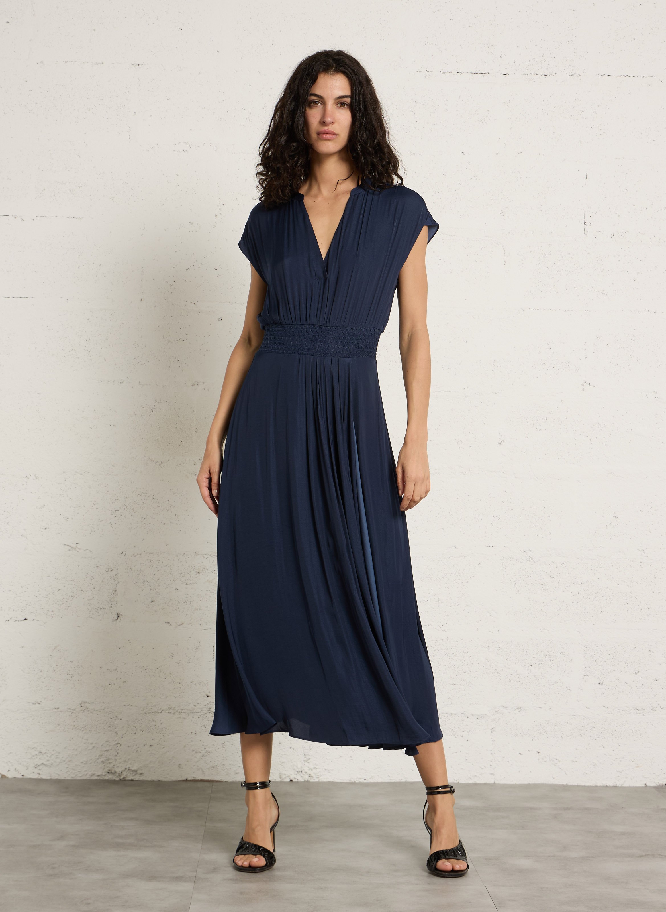 Ribe longue col tunisien becky MAISON 123 Bleu