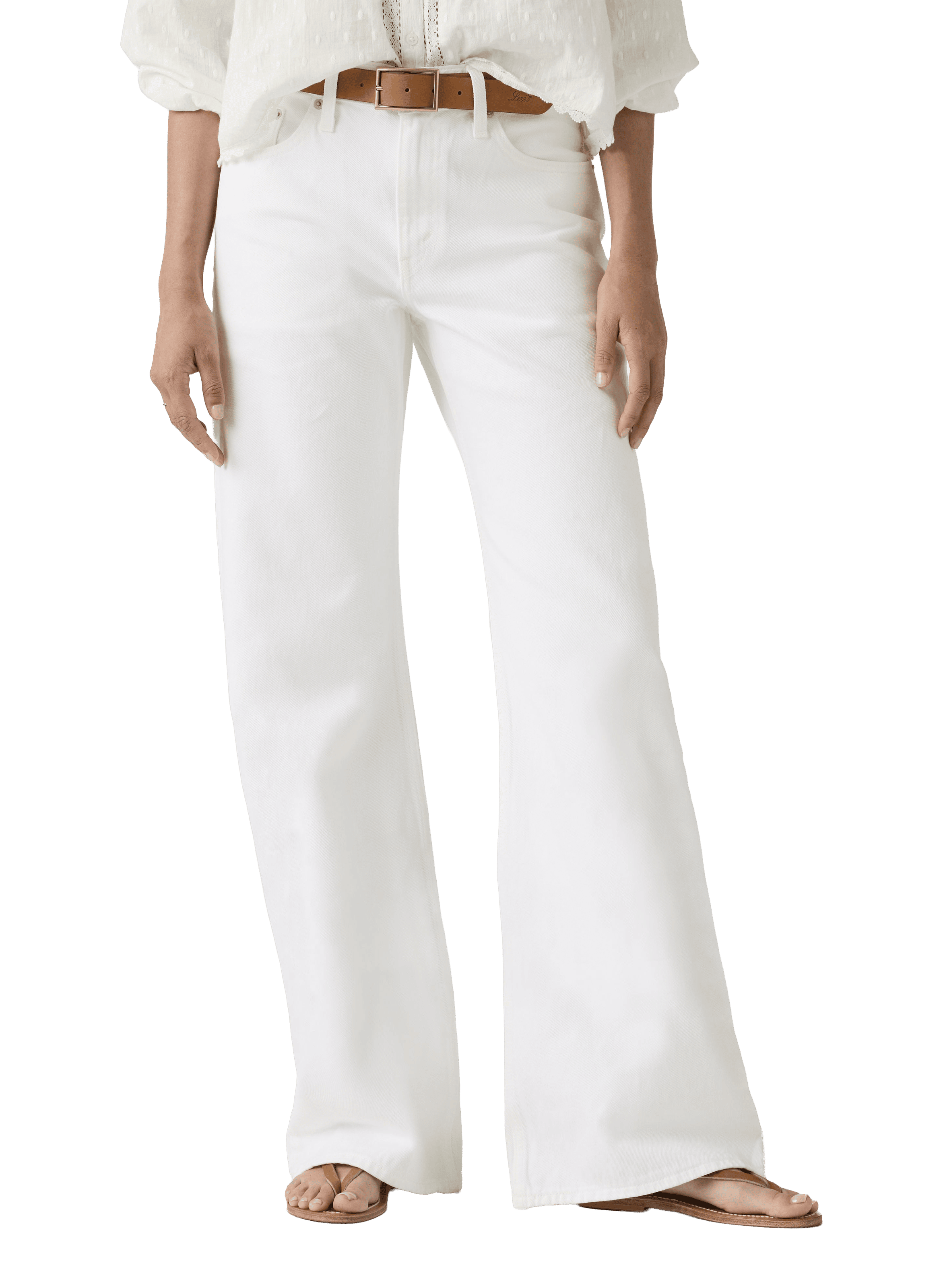 Jean large en coton LEVI'S Blanc
