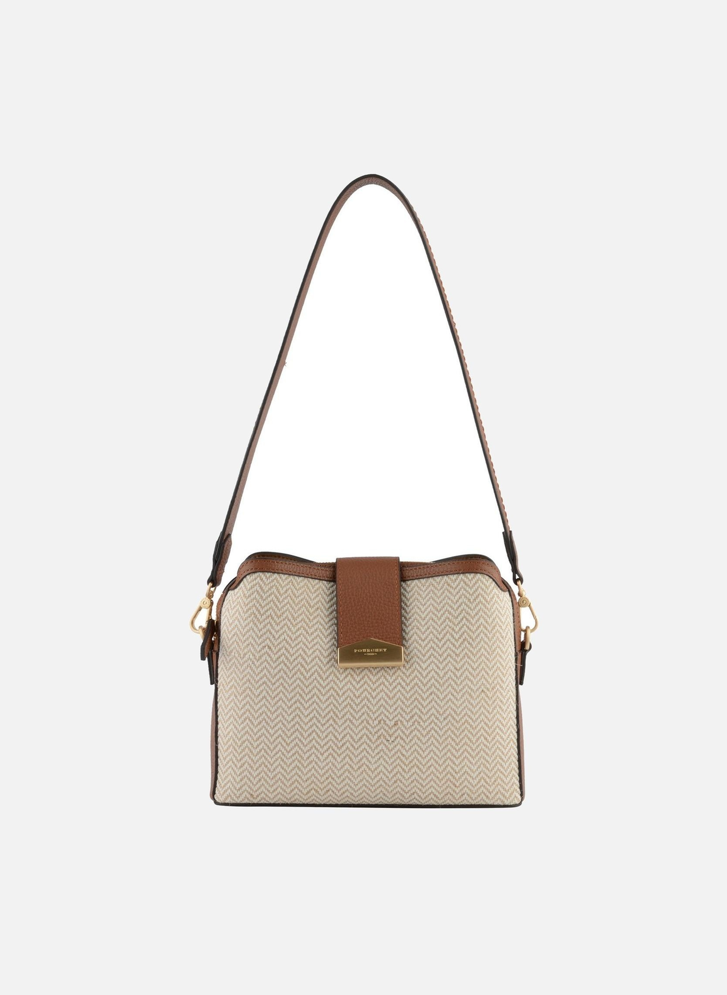 Cavalcade chevron | sac porté épaule POURCHET Doré