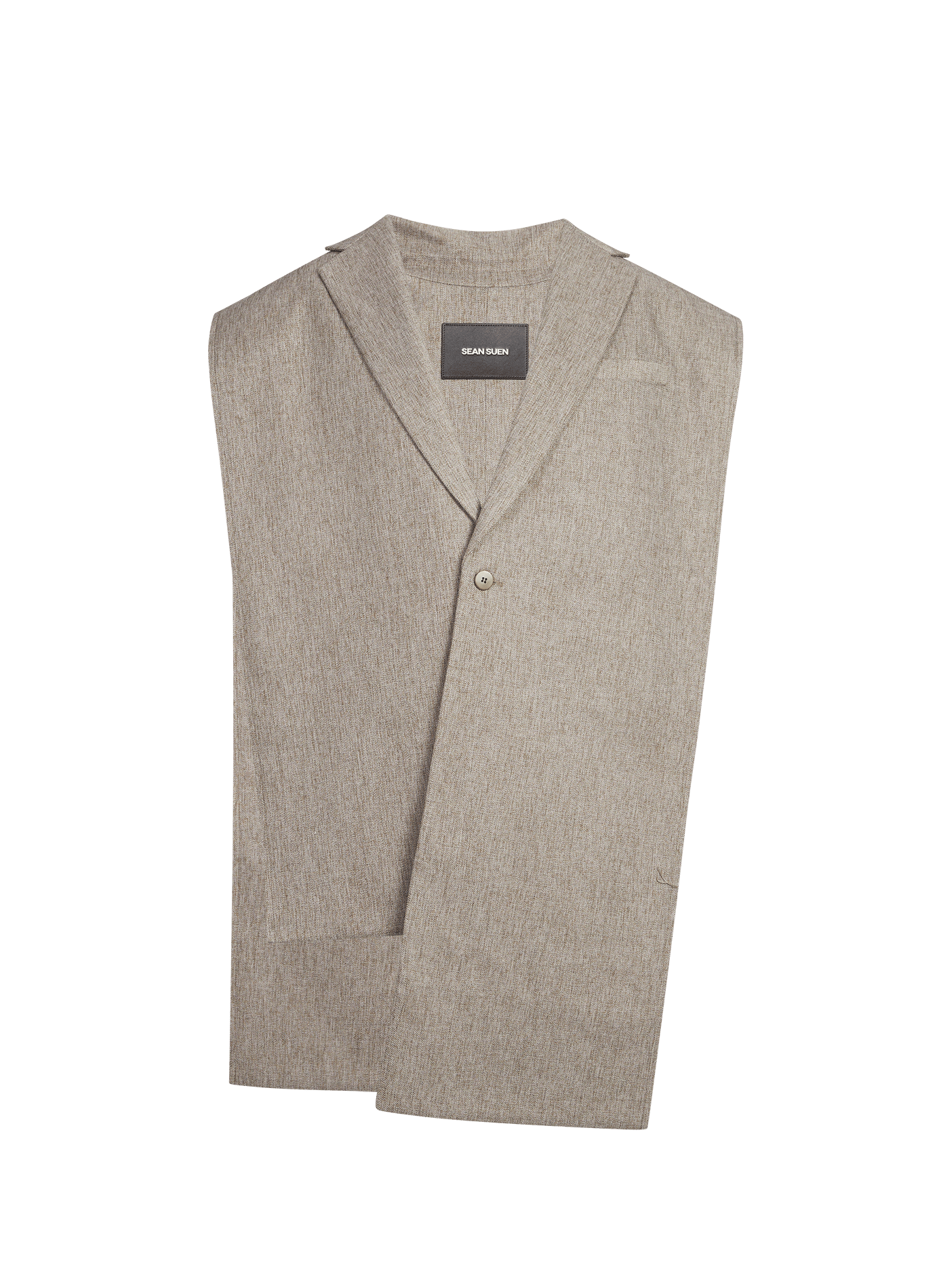 Asymmetric sleeveless vest with frayed edges SEAN SUEN Grey