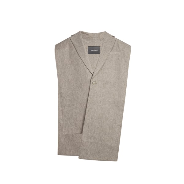 Veste asymétrique sans manches bords effilochés Veste asymétrique sans manches bords effilochés