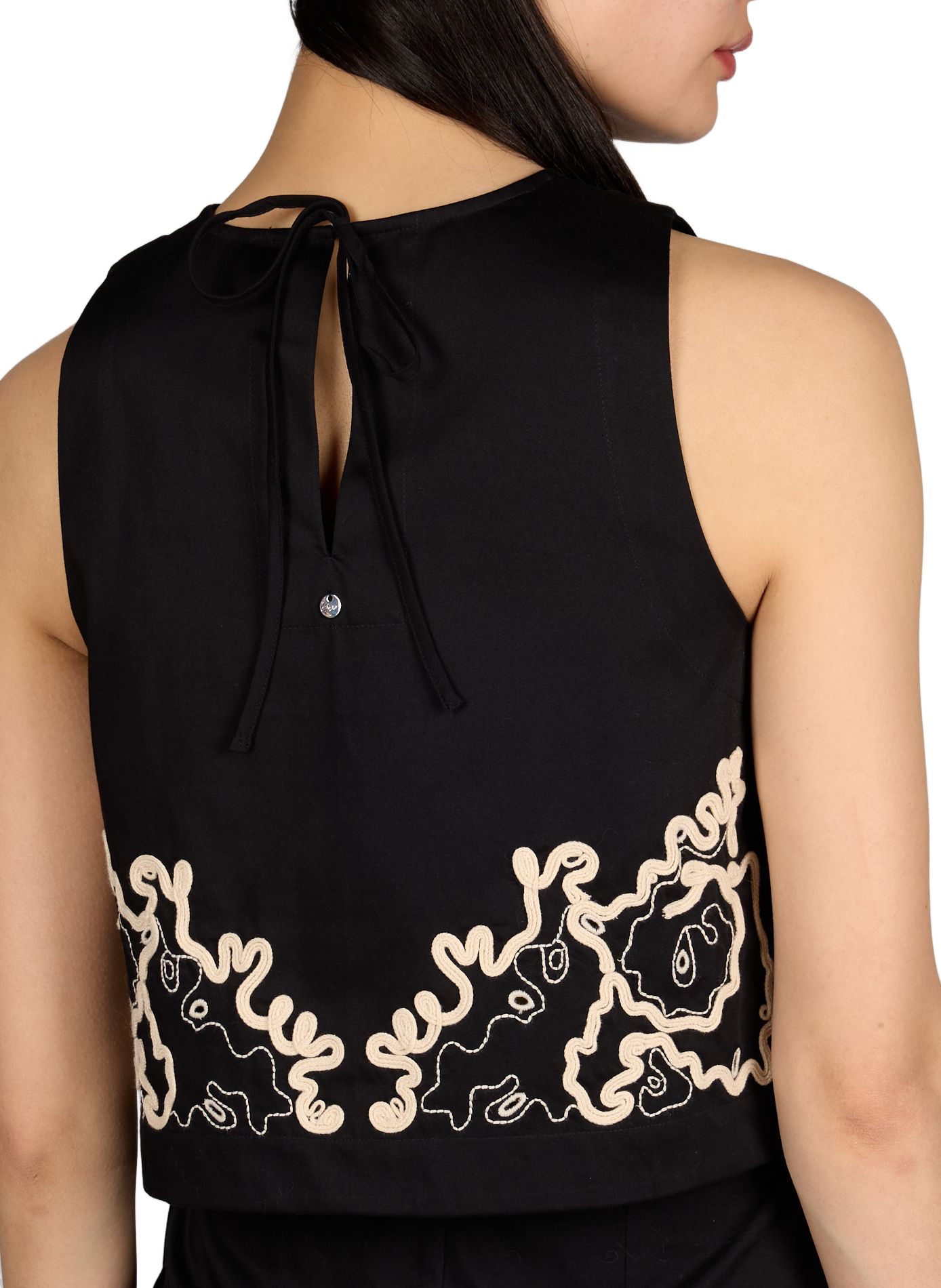 Top court droit en coton BOSS Noir