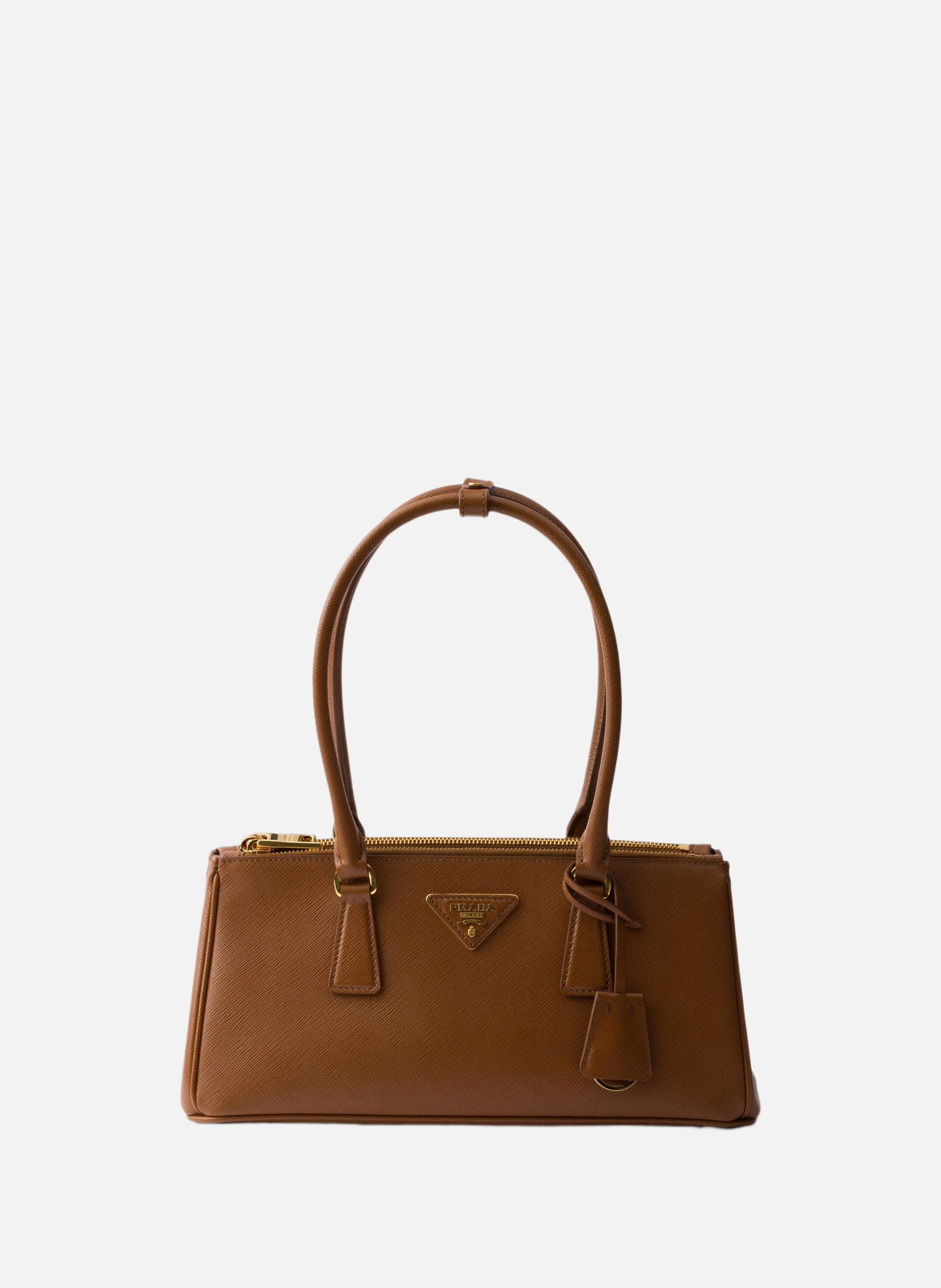 Sac prada galleria de taille moyenne en cuir saffi PRADA Marron