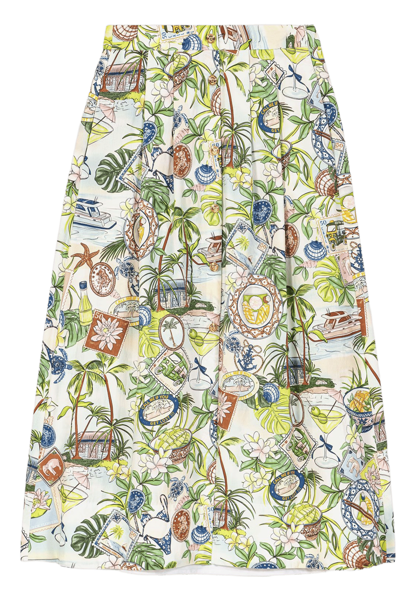 Jupe longue en coton imprimé MAJE Multicolore