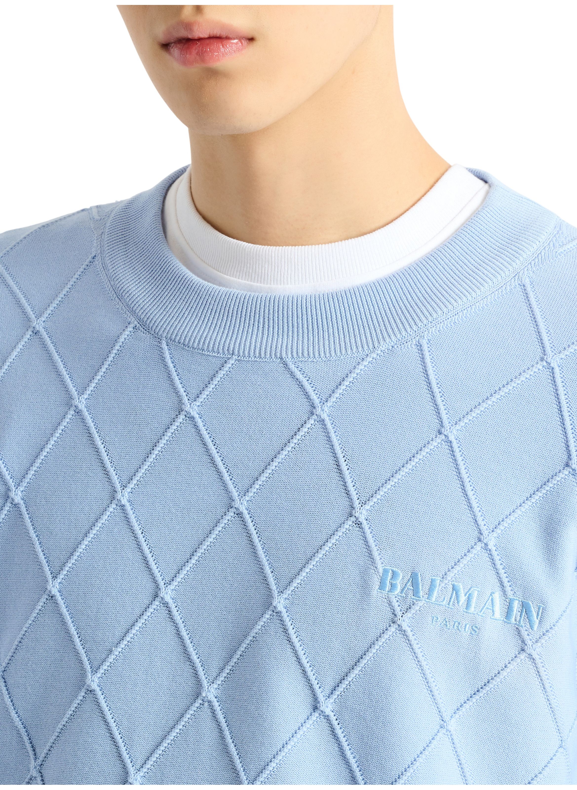 Pull balmain vintage en maille BALMAIN Bleu