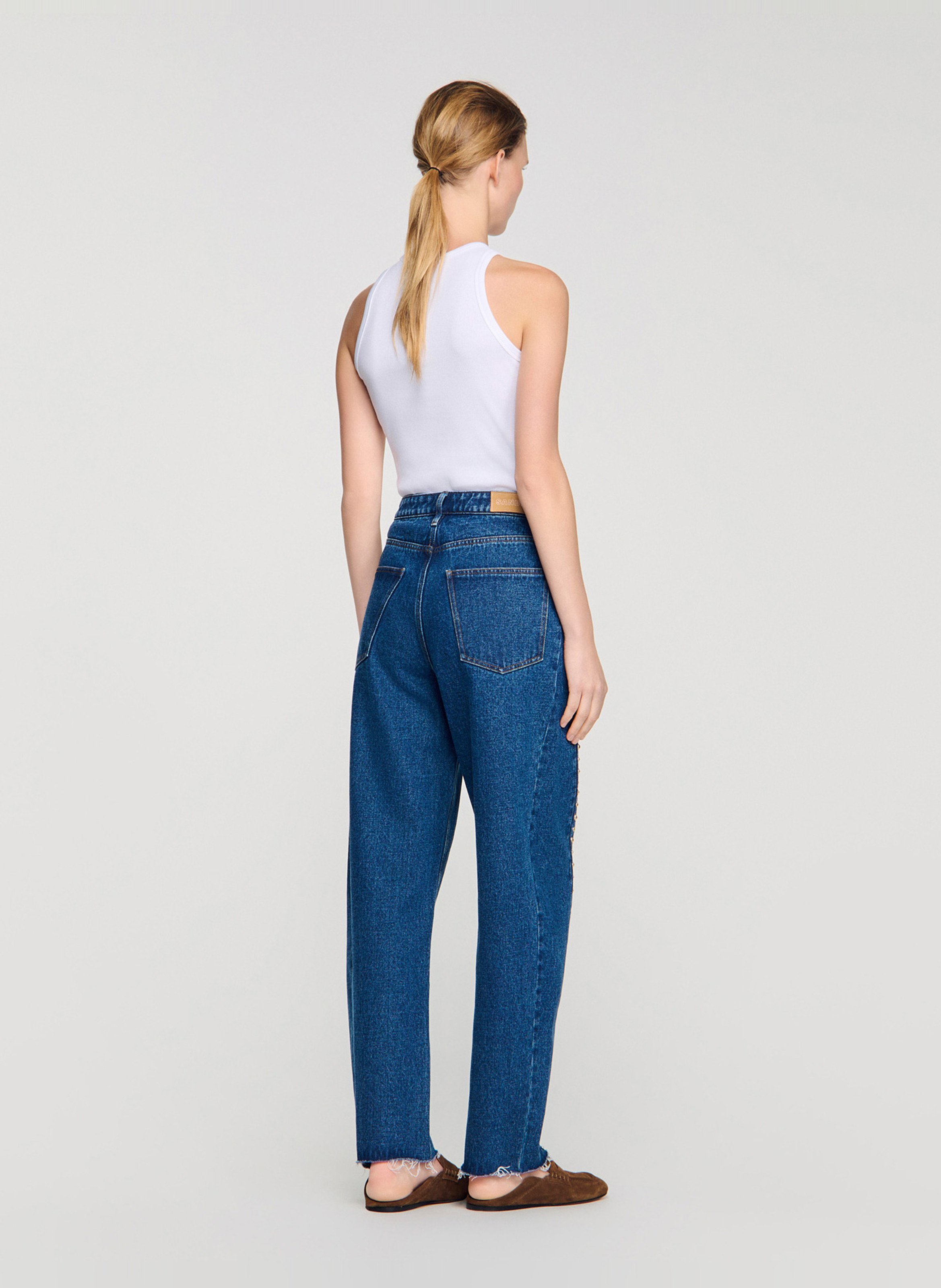 Jean barrel en coton SANDRO Bleu