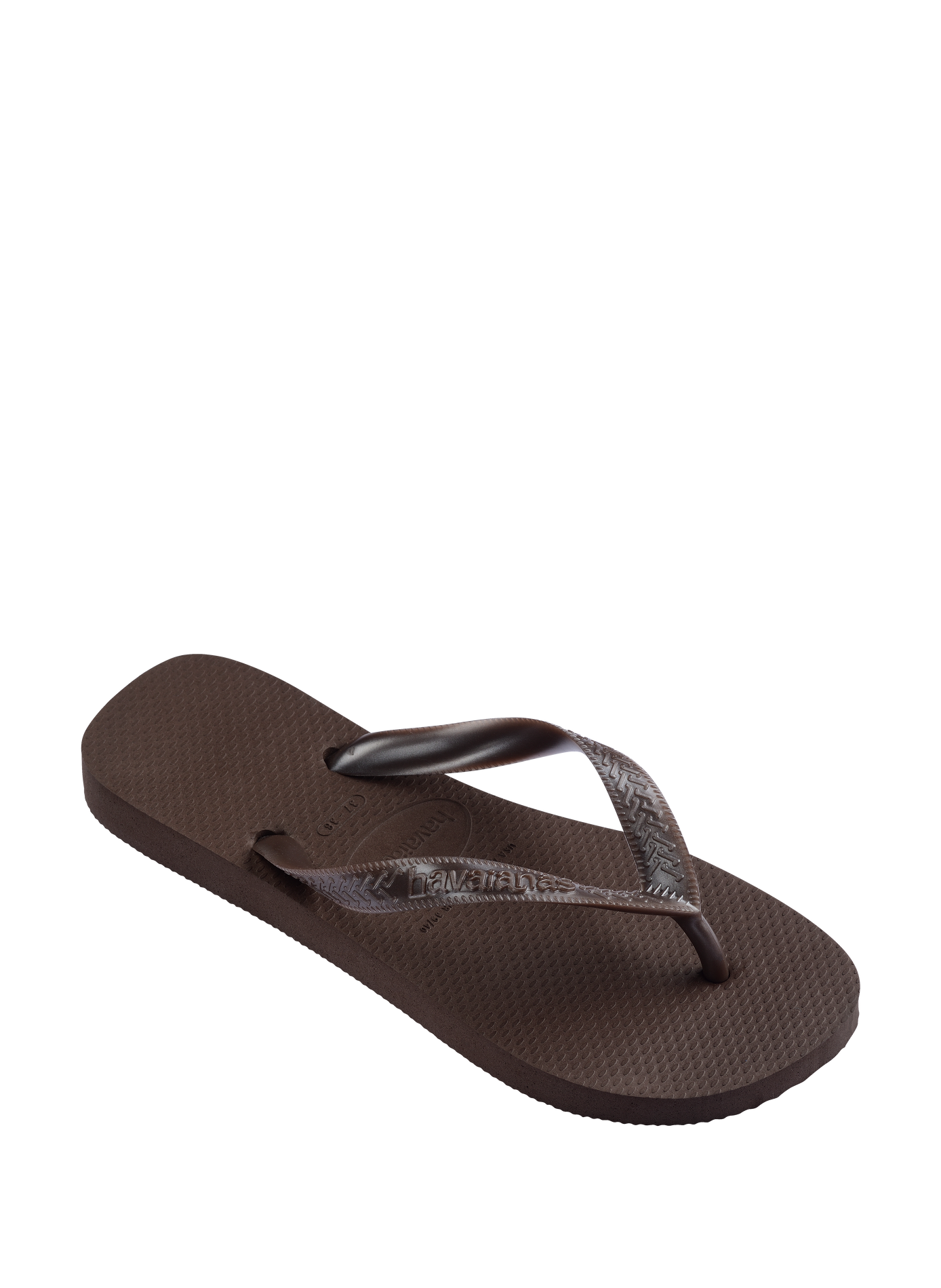 Slanke teenslippers met logo HAVAIANAS Bruin