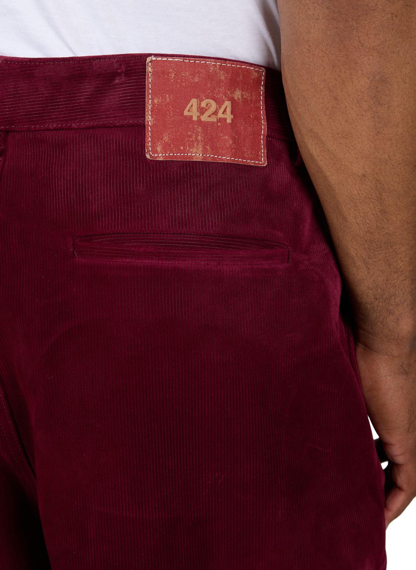 Samthose aus Veloursleder 424 Rot