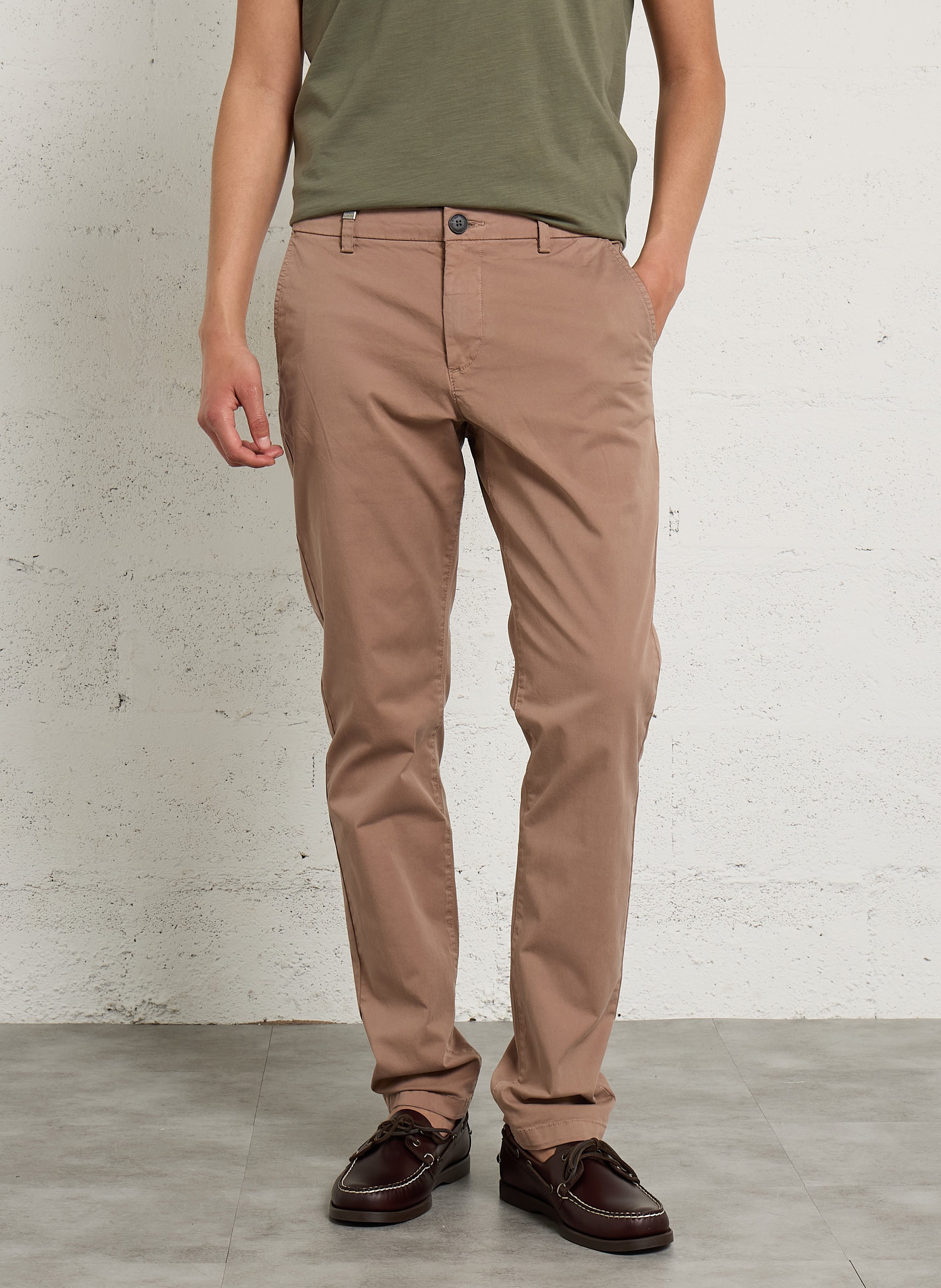 Pantalon chino en coton mélangé IKKS Marron